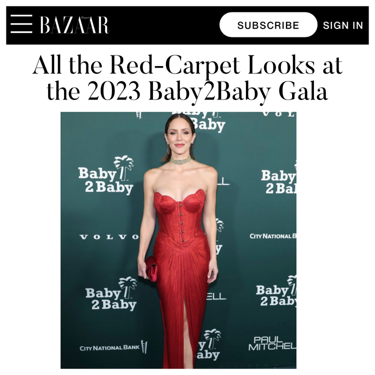 Katharine McPhee Foster carries our Piper Clutch to the 2023 Baby2Baby Gala