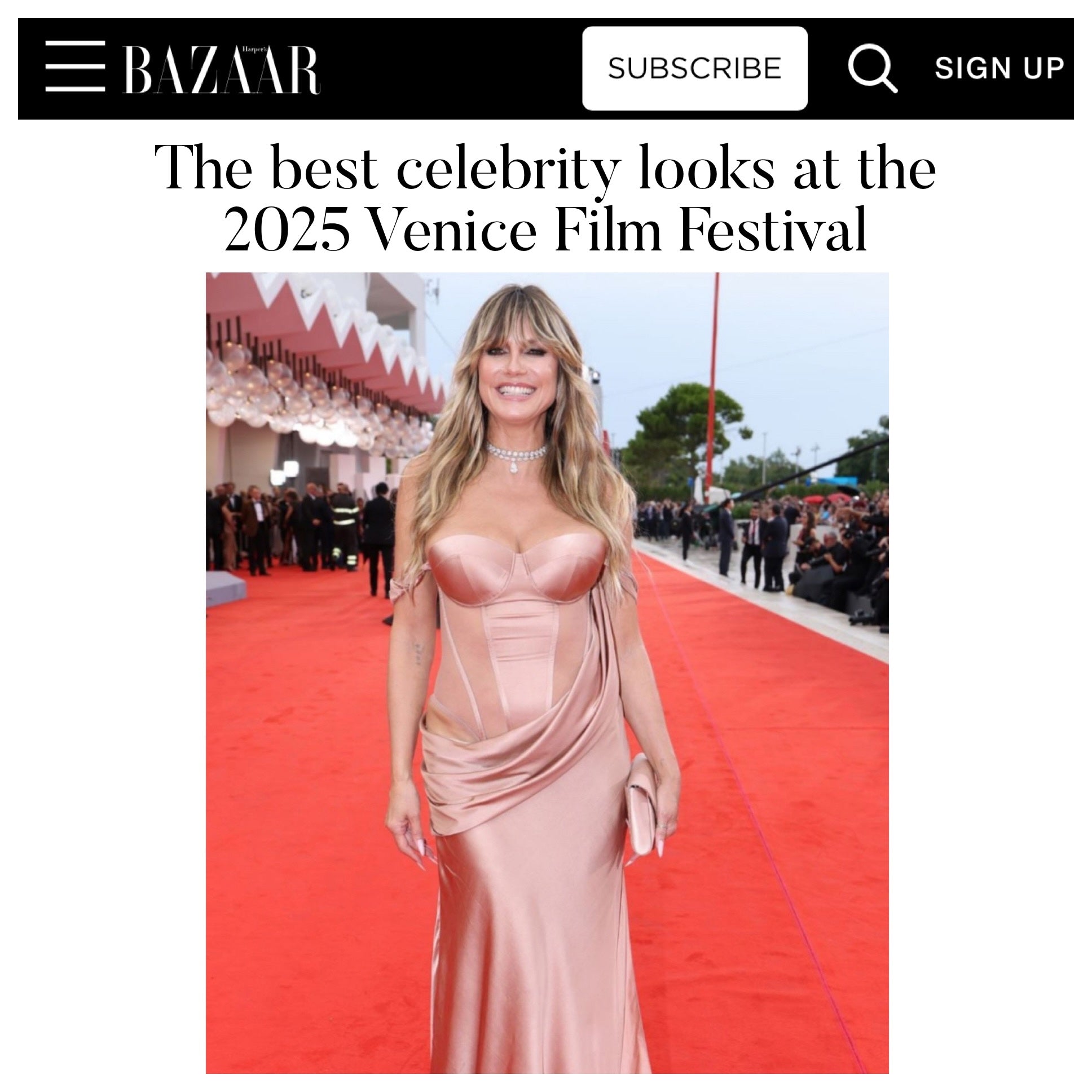 ギンガムテディーセクシークチュール Heidi Klum carries our signature Lee 'Pouchet' Clutch to the 2025 Veni