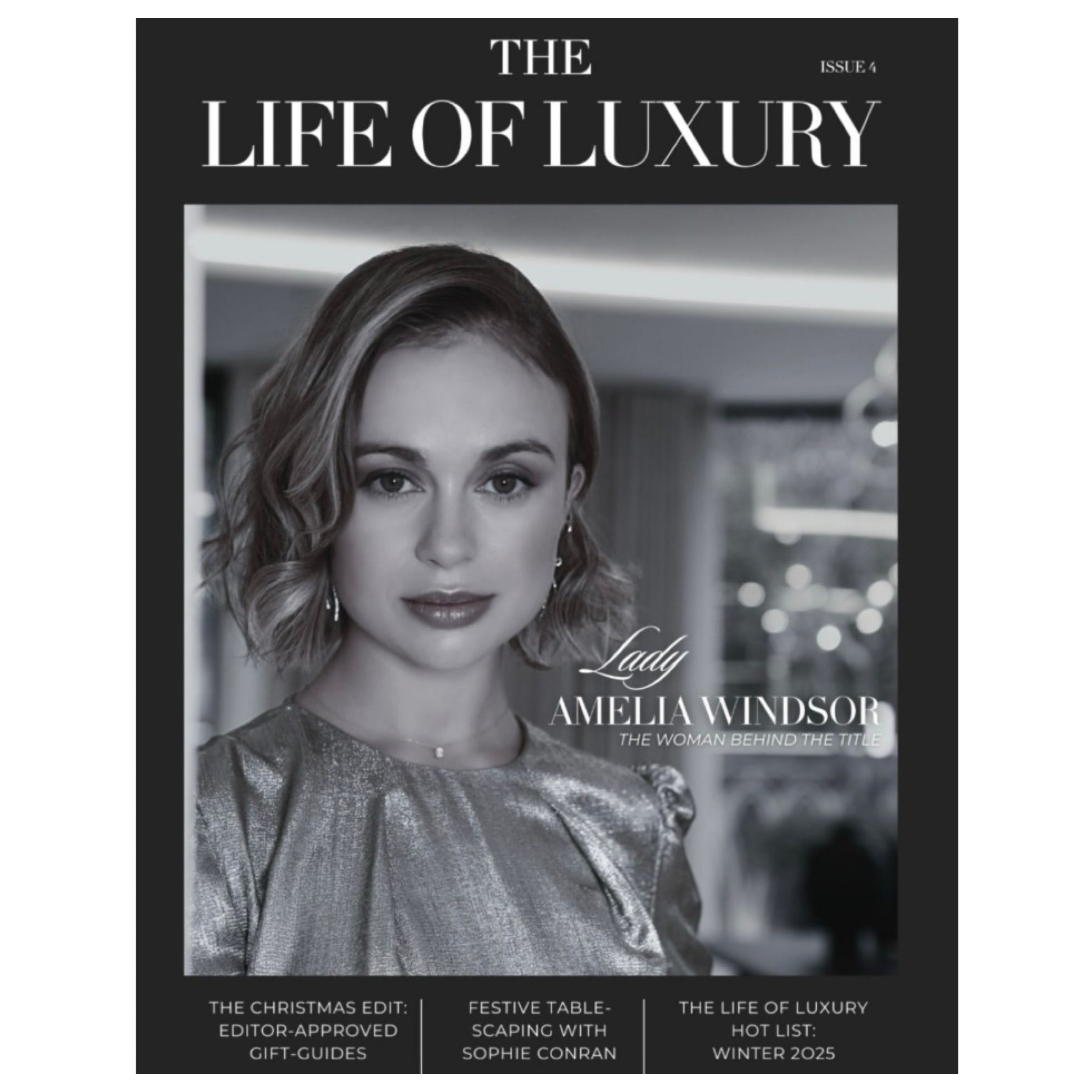 Lady Amelia Windsor photographed with our Perry Clutch for The Life of Luxury Magazine