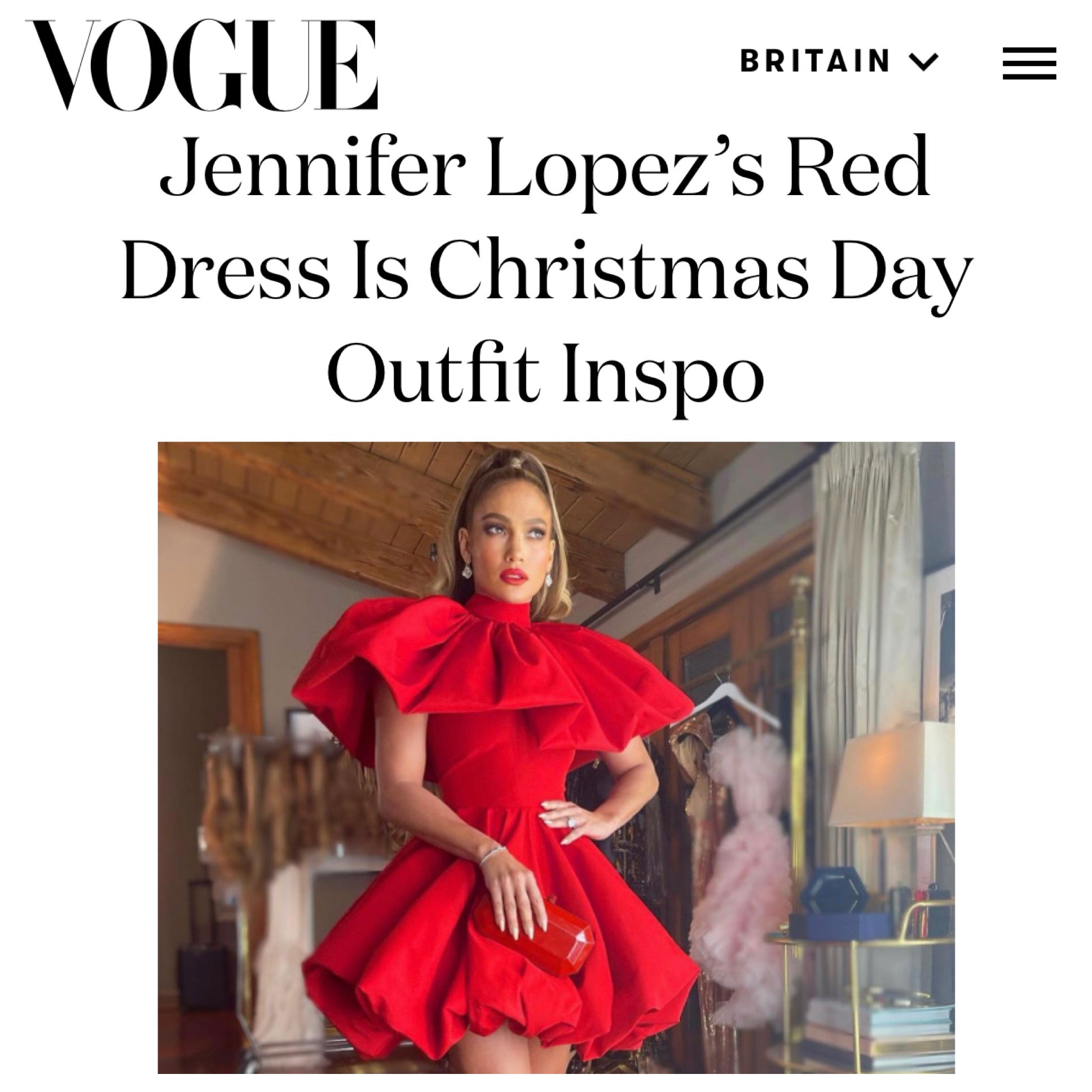British Vogue Dives into JLo's People's Choice Icon Award Look featuring our Perry Clutch