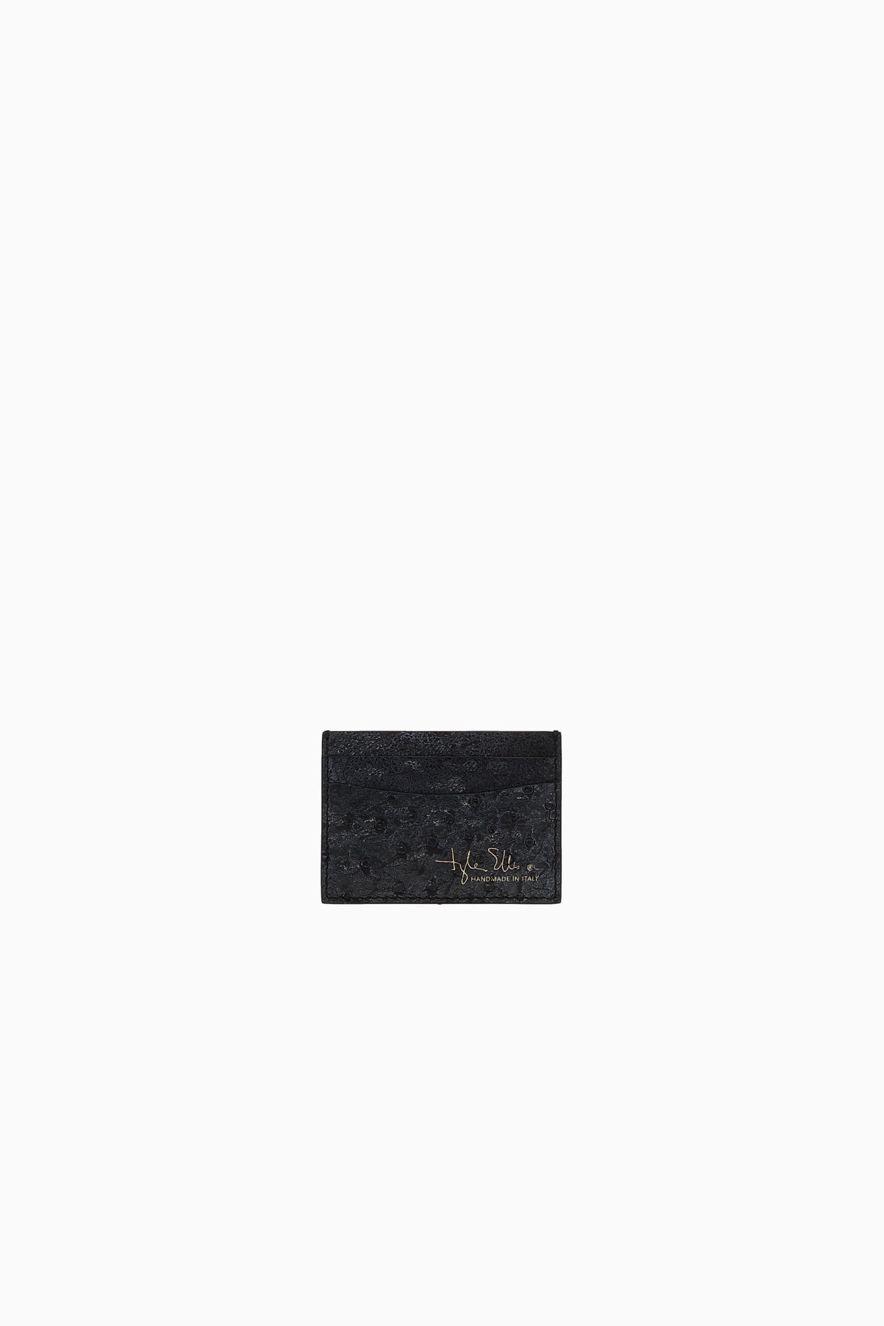 Black Exotic Leather Designer Card Holder Wallet | Tyler Ellis
