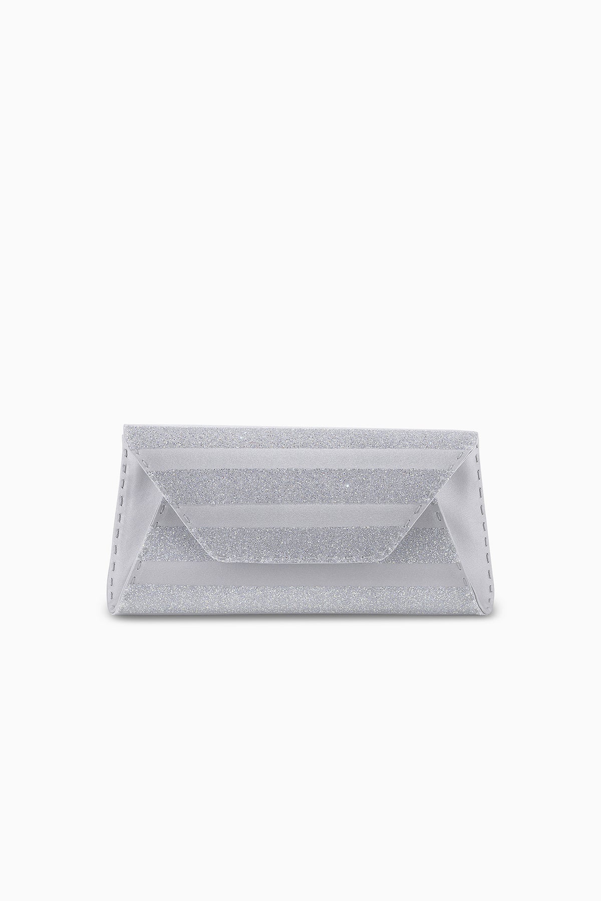 Silver Evening Clutch Bag - Designer Satin Eloise Clutch | Tyler Ellis