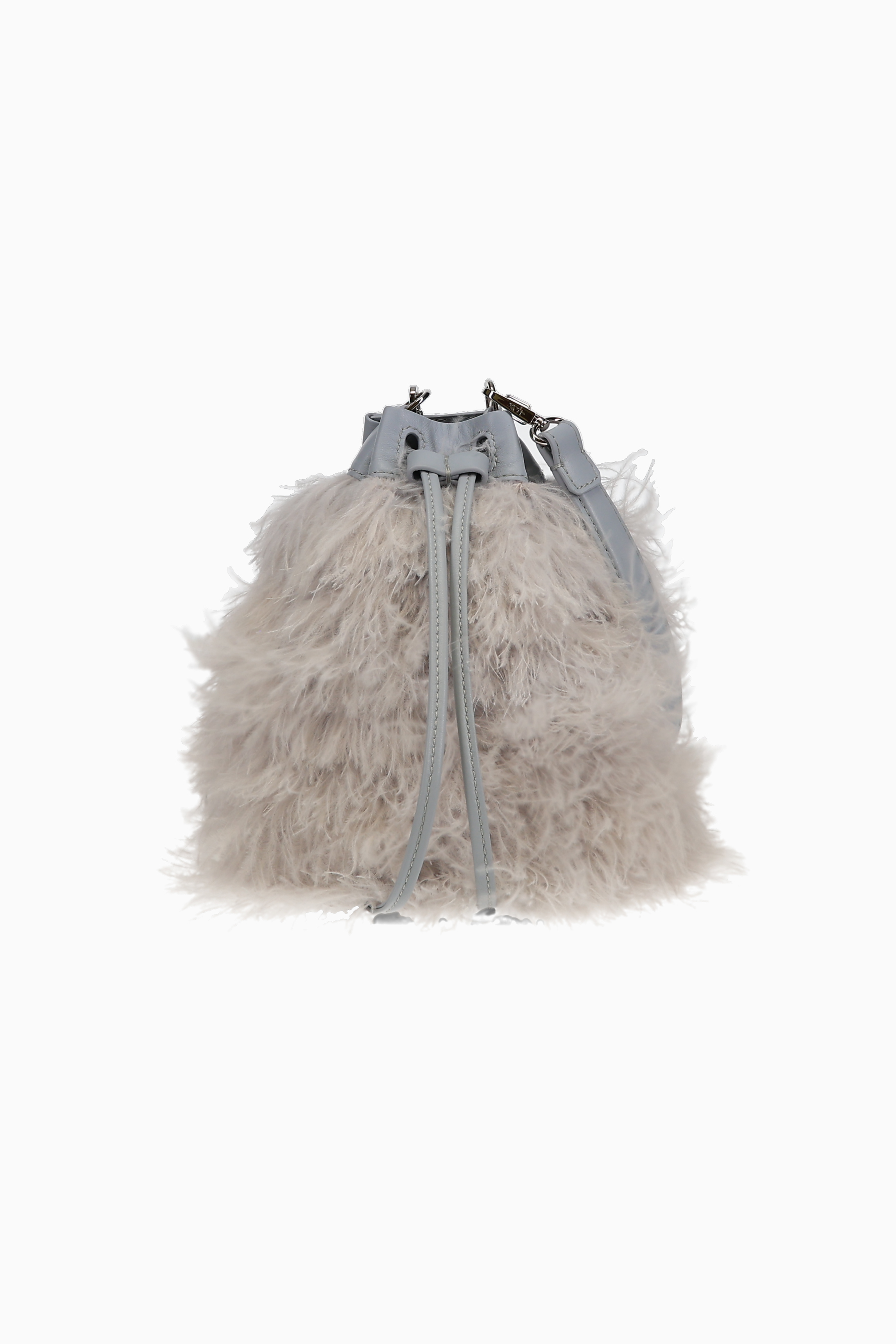 飛*鳥様 【希少】stone  feather weight lea Luxury Gray Designer Ostrich Feather Handbag | Tyler Ellis