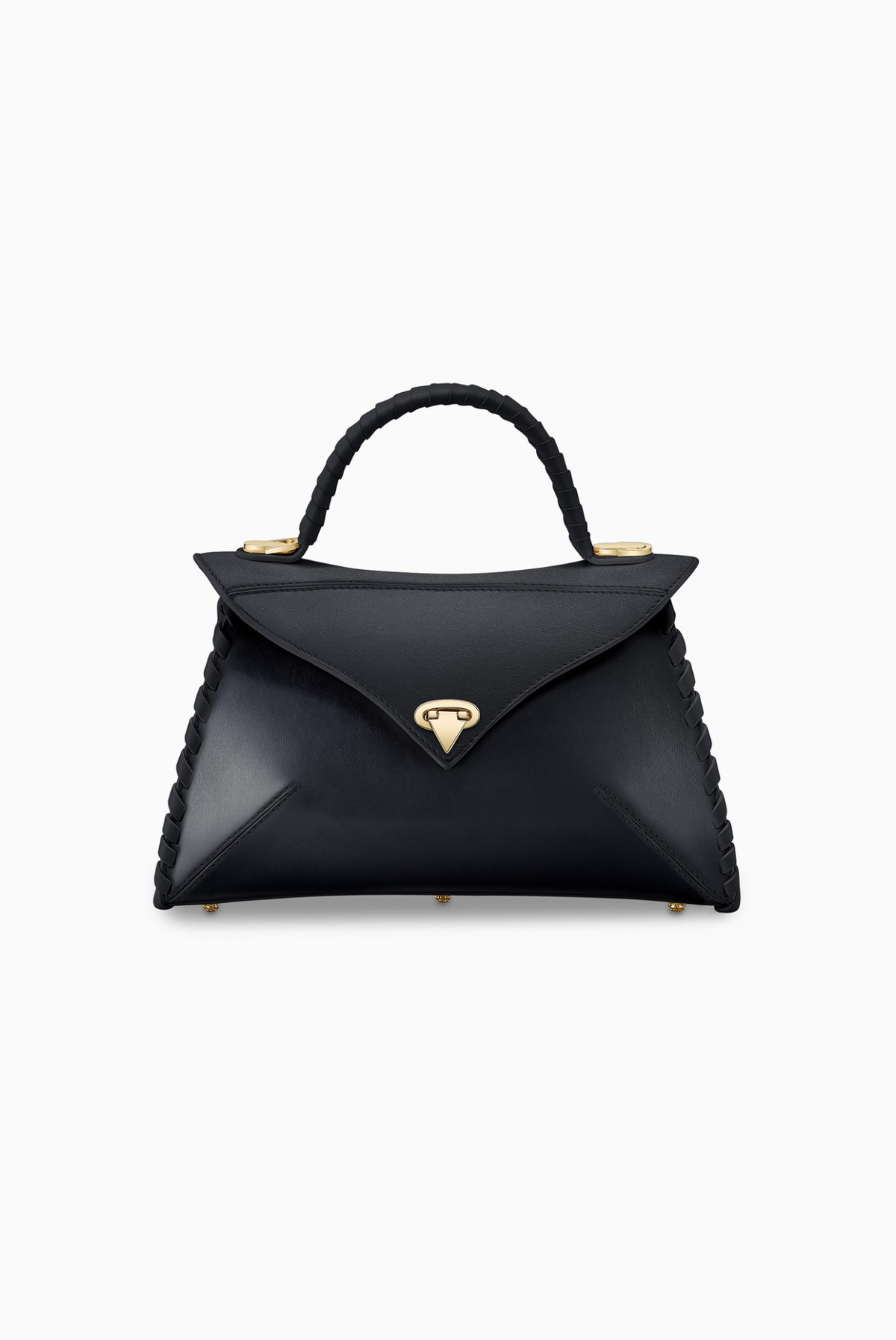 Black Luxury Designer Leather Top Handle & Shoulder Bag | Tyler Ellis