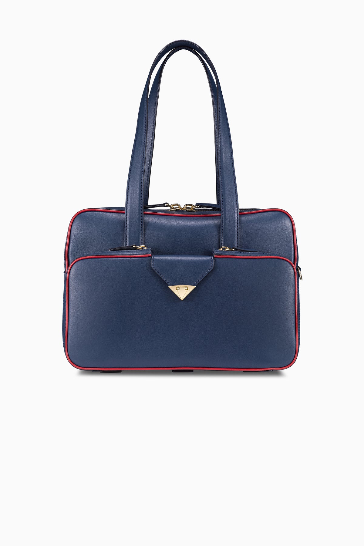 Navy Blue Luxury Leather Tote Bag | Designer Carryall  display picture 1
