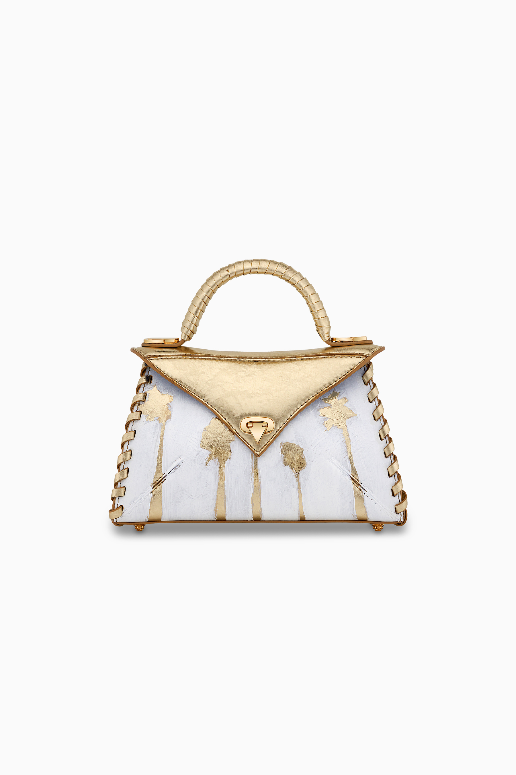 Gold Luxury Designer Leather Top Handle & Shoulder Bag | Tyler Ellis