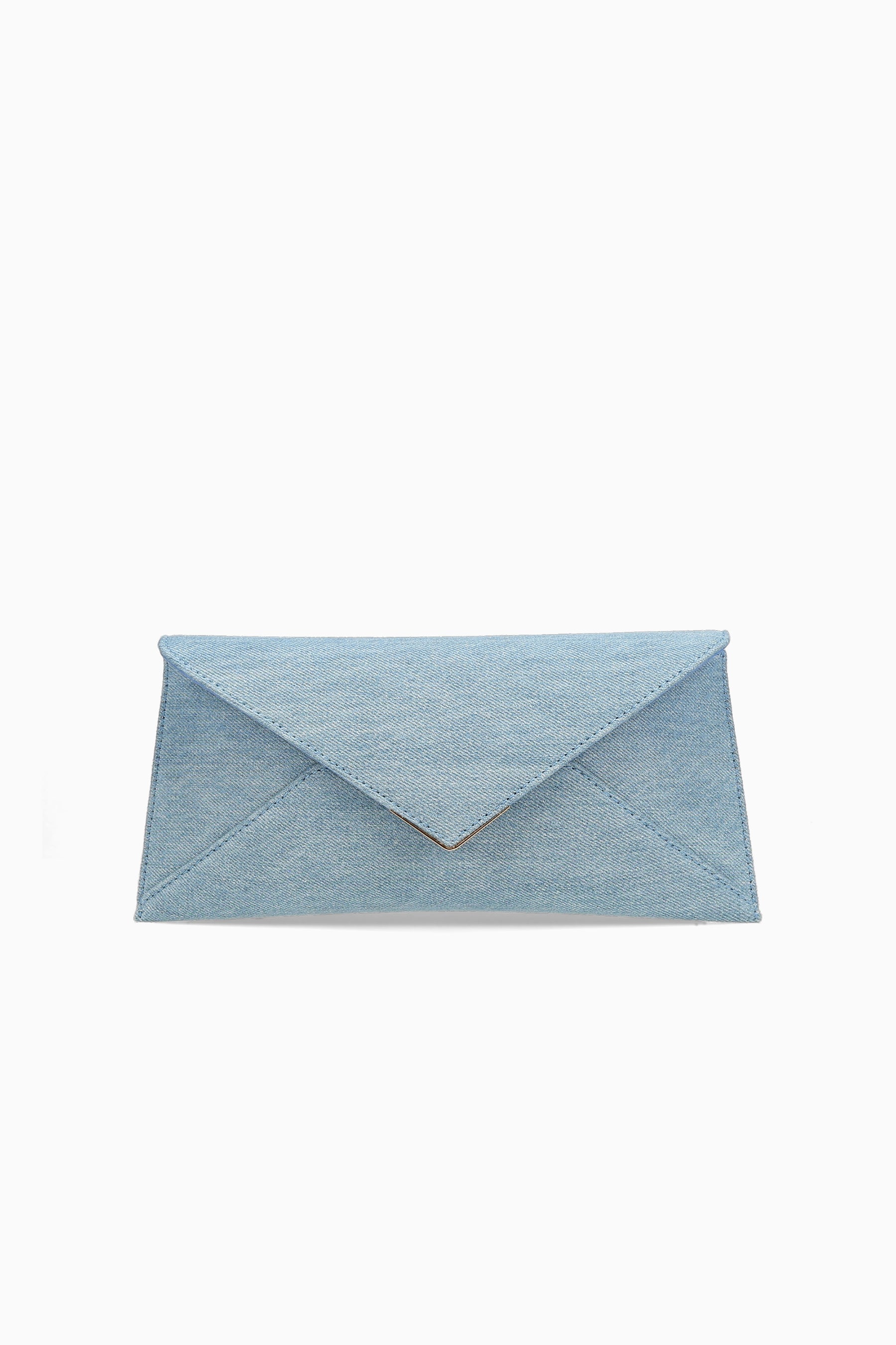 Denim Luxury East-West Designer Crossbody Clutch Bag | Tyler Ellis