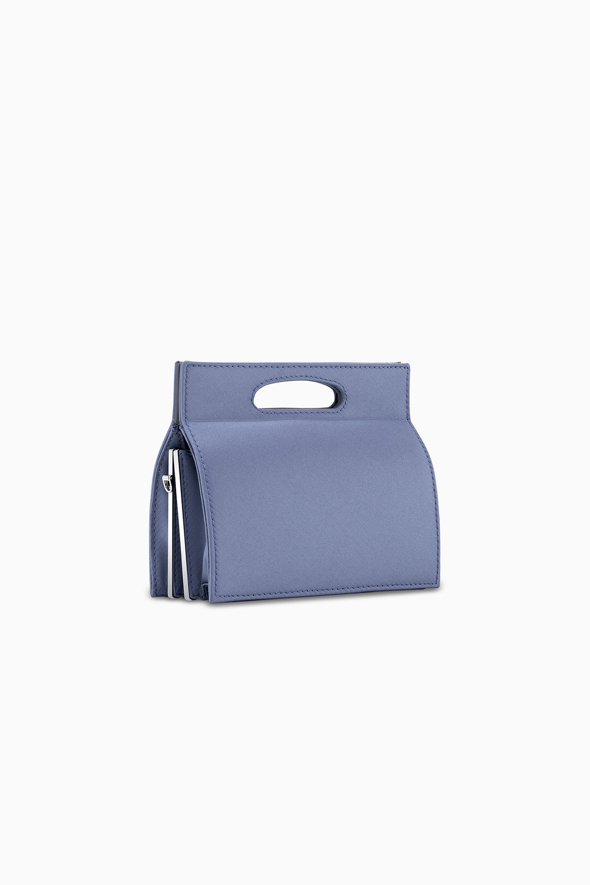 Luxury Designer Evening Bag in Blue Satin - Stella Mini | Tyler Ellis