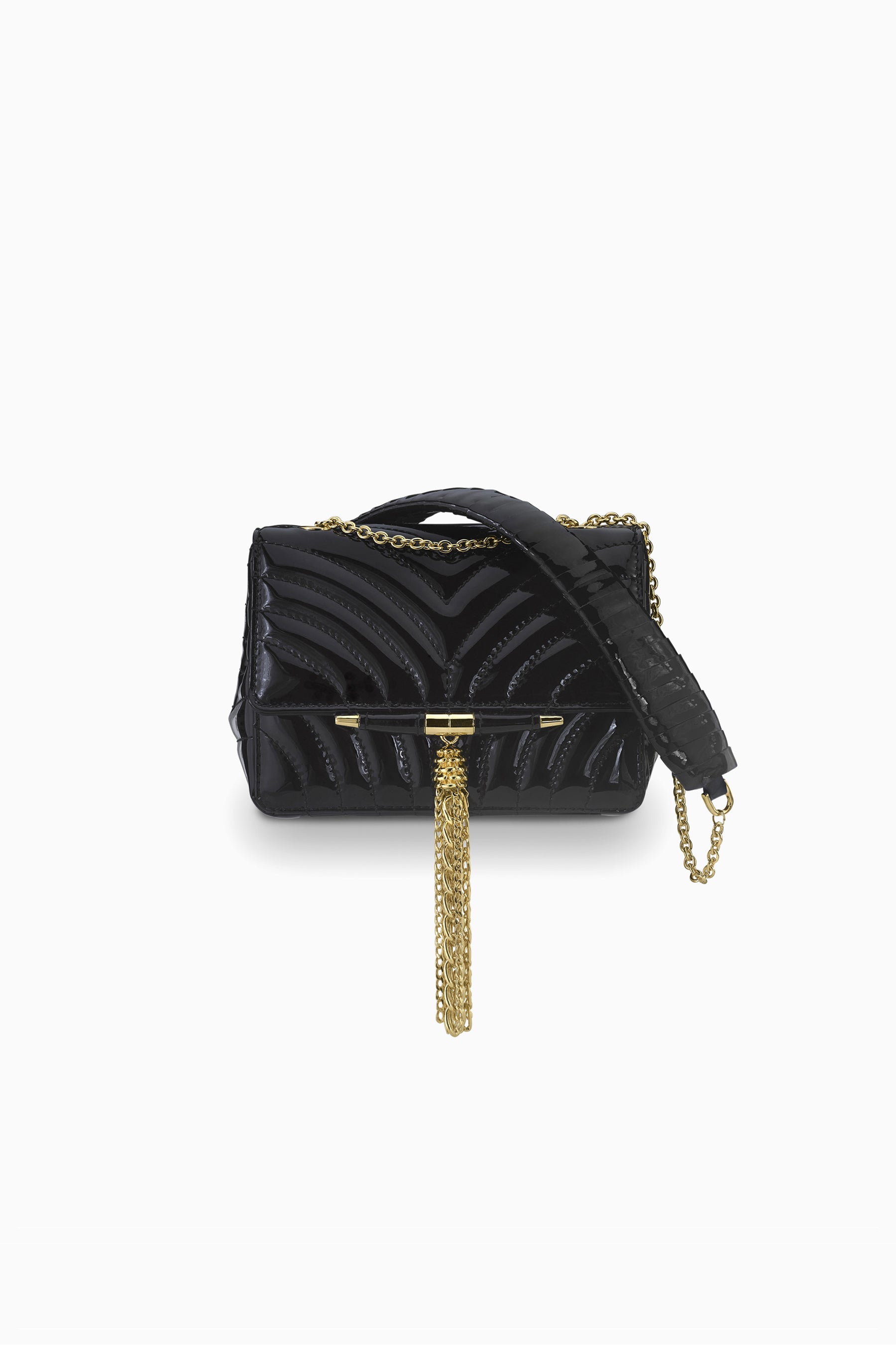 black designer patent leather backpack Luxury Designer Black Patent Leather Crossbody Bag