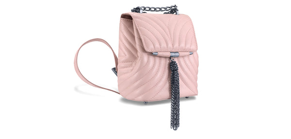 Mini Quilted Backpack in Blush