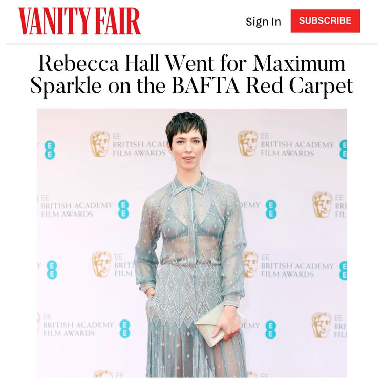 Rebecca Pairs our Signature Lee Pouchet with a Custom Dior Gown for the 2022 BAFTA Awards