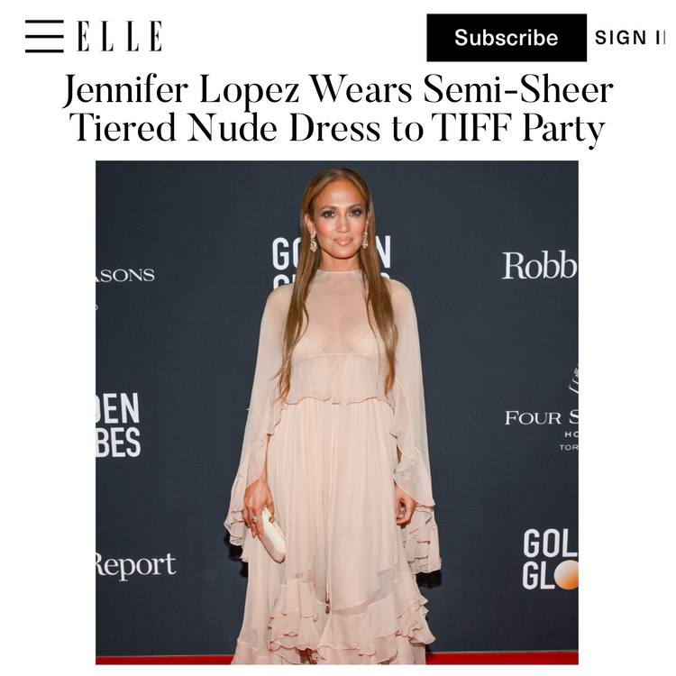 Jennifer Lopez pairs our Perry Clutch with a Chloe gown to the TIFF Party