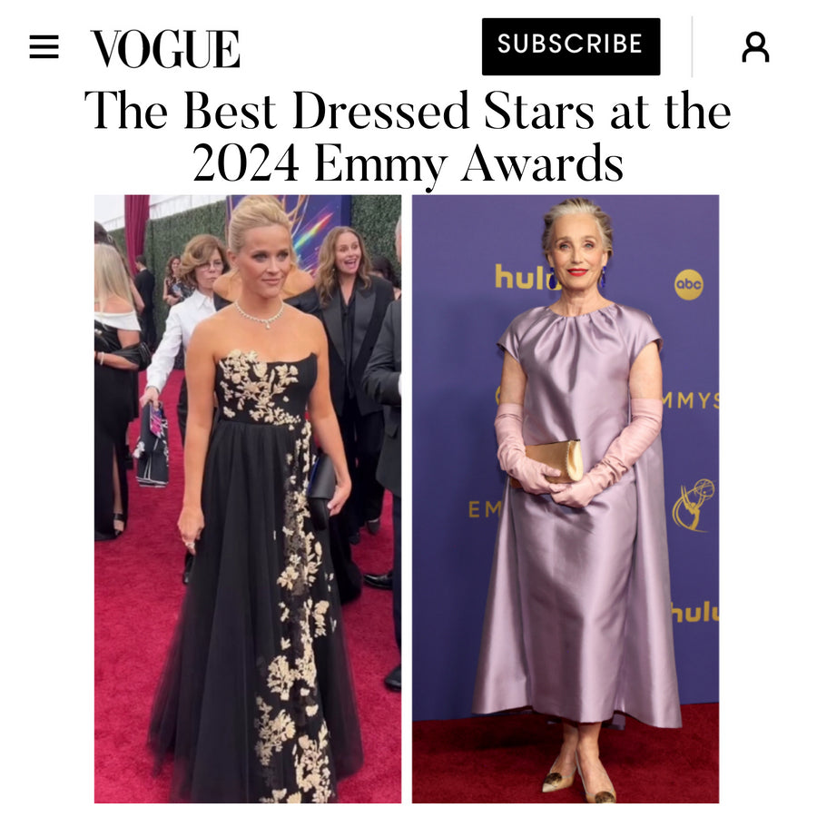 Reese Witherspoon and Dame Kristin Scott Thomas are voted Best dressed by Vogue carrying Tyler Ellis to the 2024 Emmy Awards