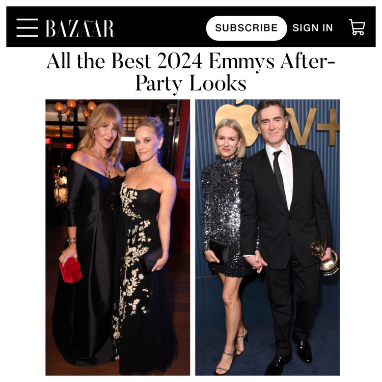 Reese Witherspoon and Naomi Watts are Voted Best Dressed, both carrying our signature Lee Pouchet in Black Diamond Satin