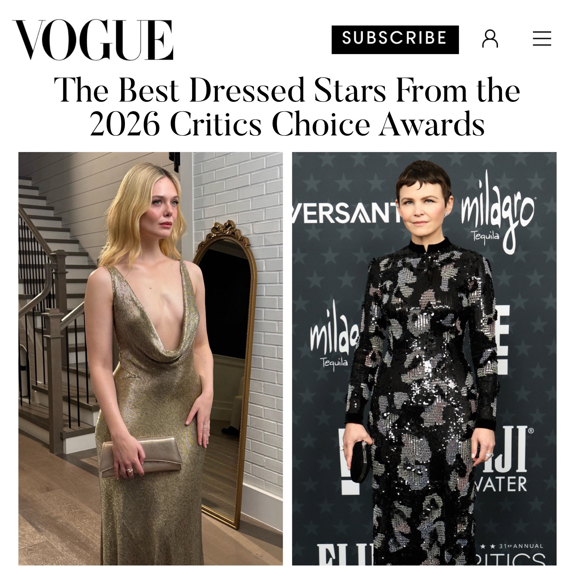 Elle Fanning and Ginnifer Goodwin chose Tyler Ellis to finish their Critics Choice Looks