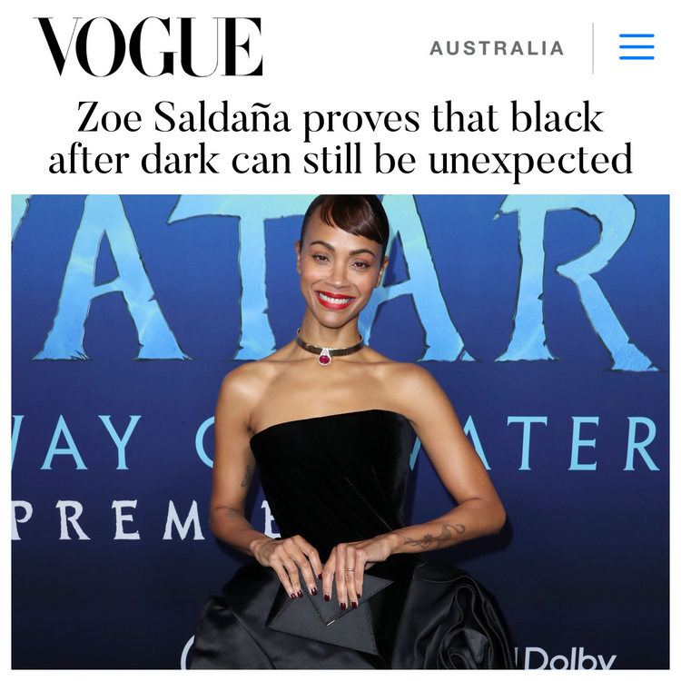 Zoe Saldana chooses to carry our Signature Lee Pouchet to the 'Avatar 2: The Way of Water'