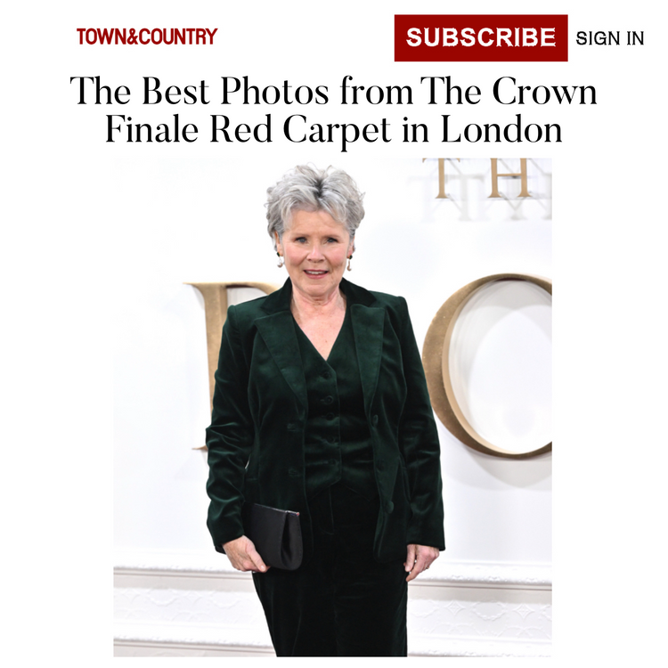 IMELDA STAUNTON CBE Carried our Suzannah Clutch to 'The Crown' finale celebration in london