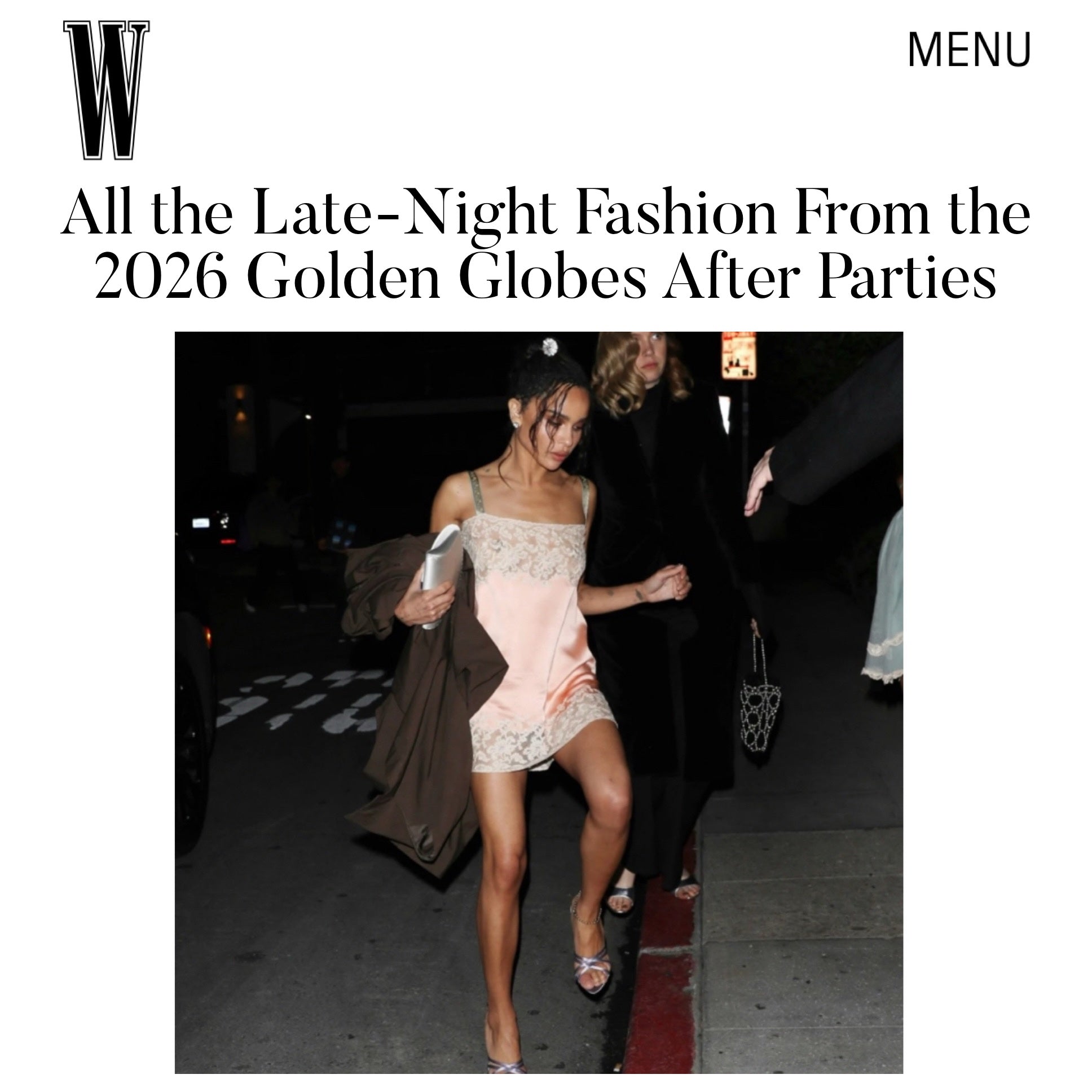 Zoe Kravitz chose our Lee 'Pouchet' to finish her Golden Globes afterparty look