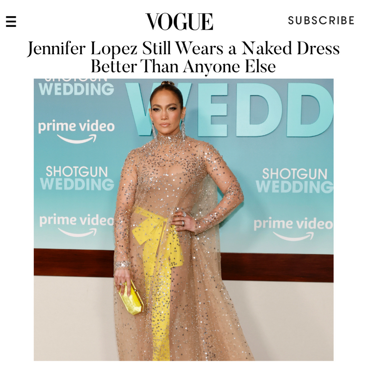 Jennifer Lopez pairs our Perry Clutch in Limoncello Crushed Velvet with a Maison Valentino gown to her premiere of 'Shotgun Wedding'