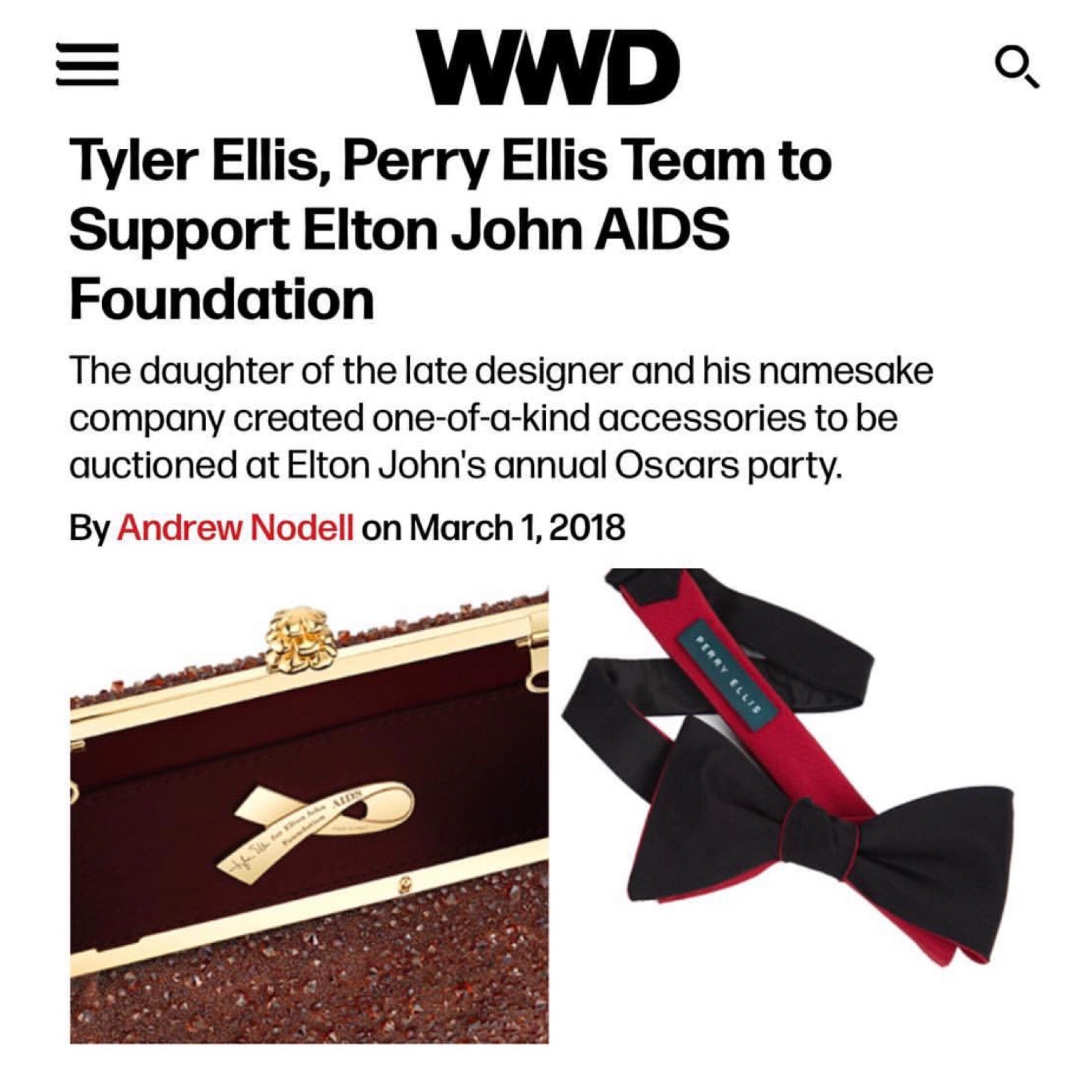 Tyler Ellis to Support Elton John AIDS Foundation