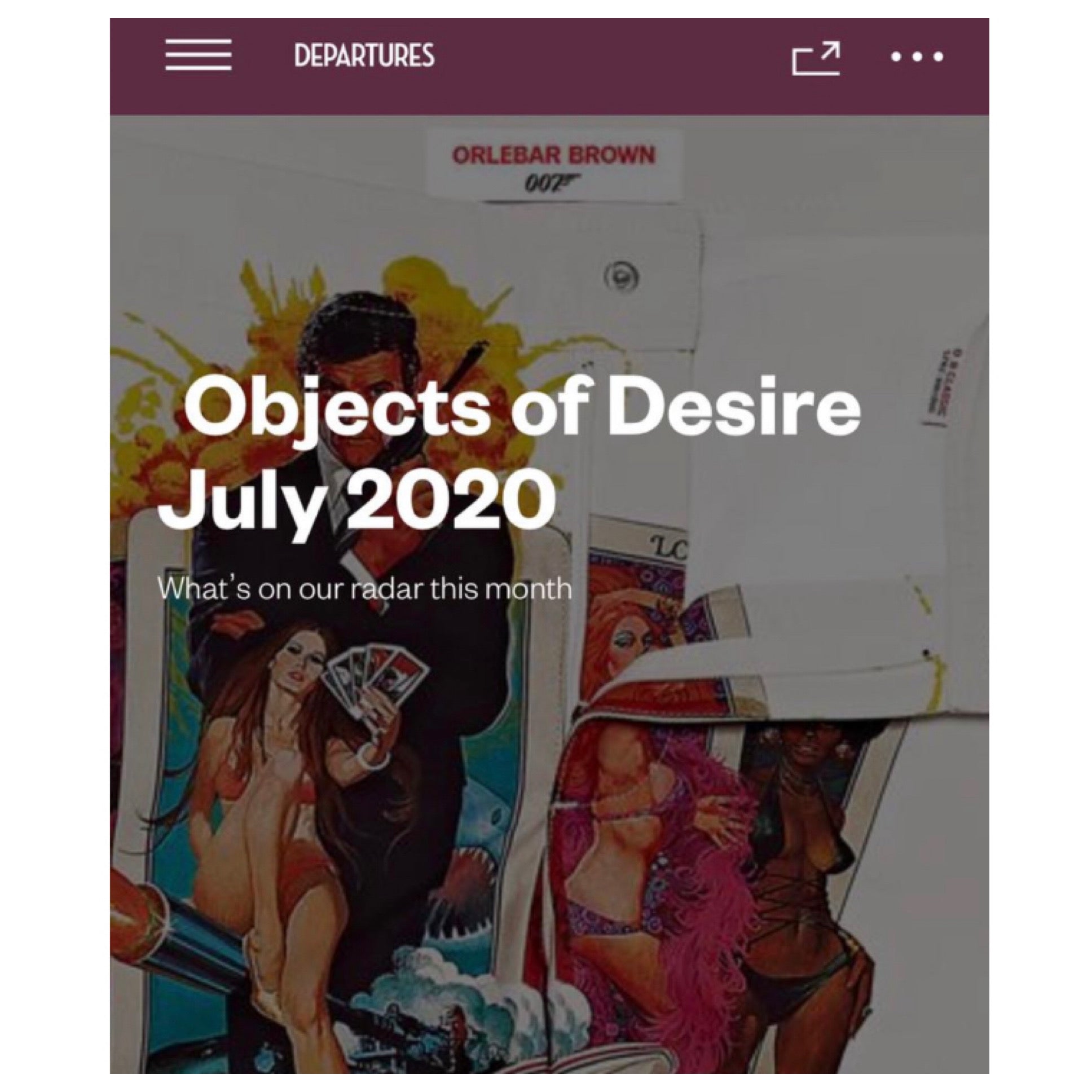 Departures Magazine Picks our LJ 'Jelly' as July's Object of Desire