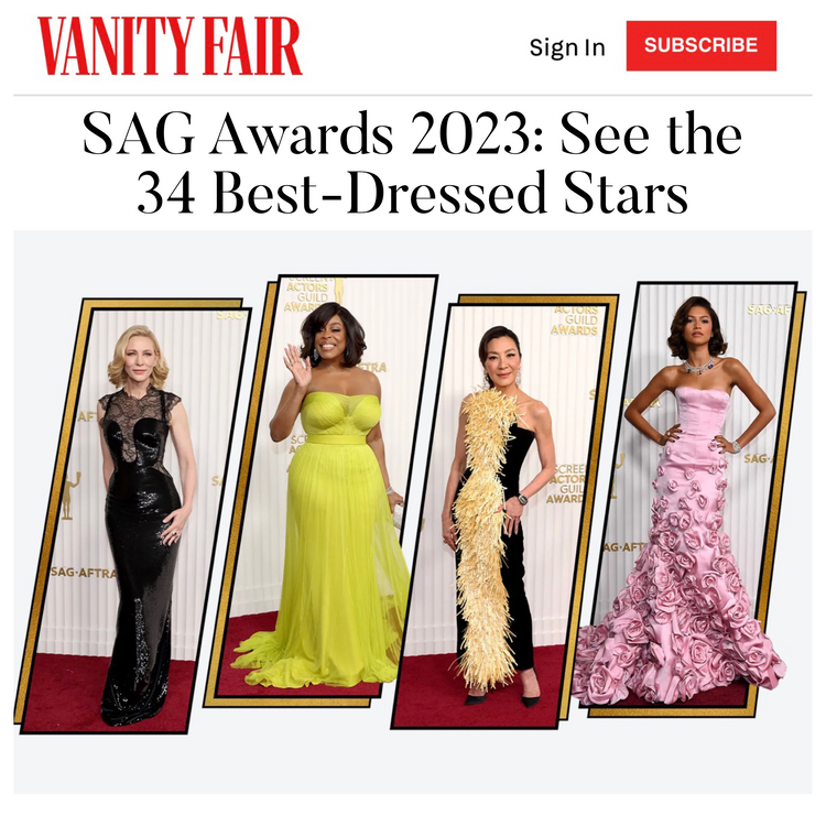 Niecy Nash pairs our Perry Clutch in Sterling Silver Swarovski Fine Crystal Mesh with a Vera Wang gown to the 2023 SAG Awards