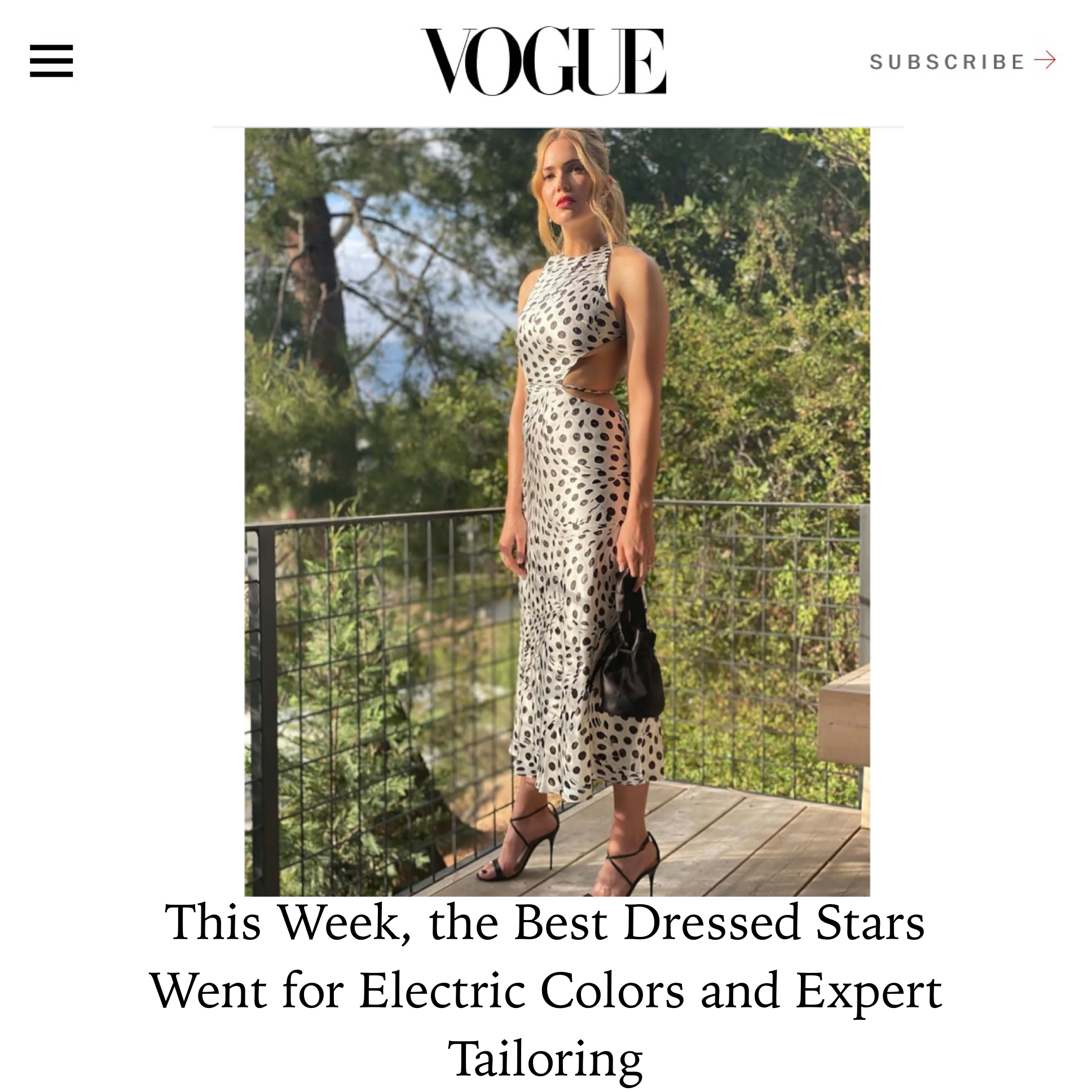 Mandy Moore is this weeks best dressed pairing our Grace Pouch in Black Diamond Satin with a Brandon Maxwell gown