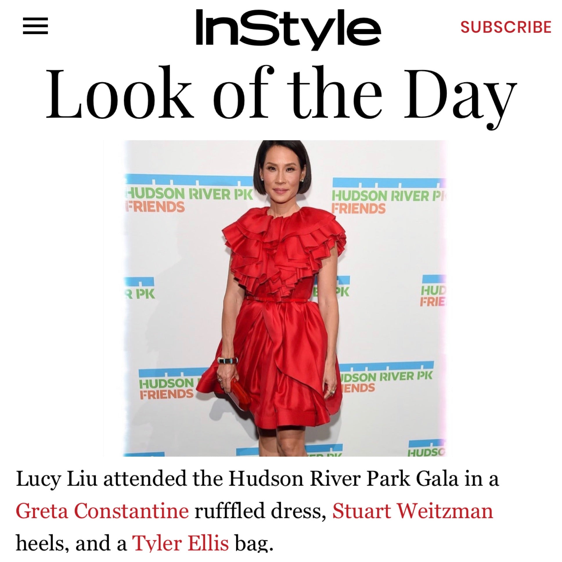 Instyle: Look of the Day - Lucy Liu x The Perry Clutch