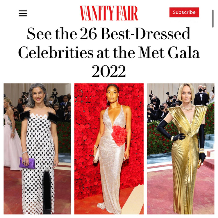 Gabrielle Union, Amber Valletta and Vanity Fair Editor-in-Cheif Radhika Jones are voted Best Dressed stars at the 2022 Met Gala carrying Tyler Ellis