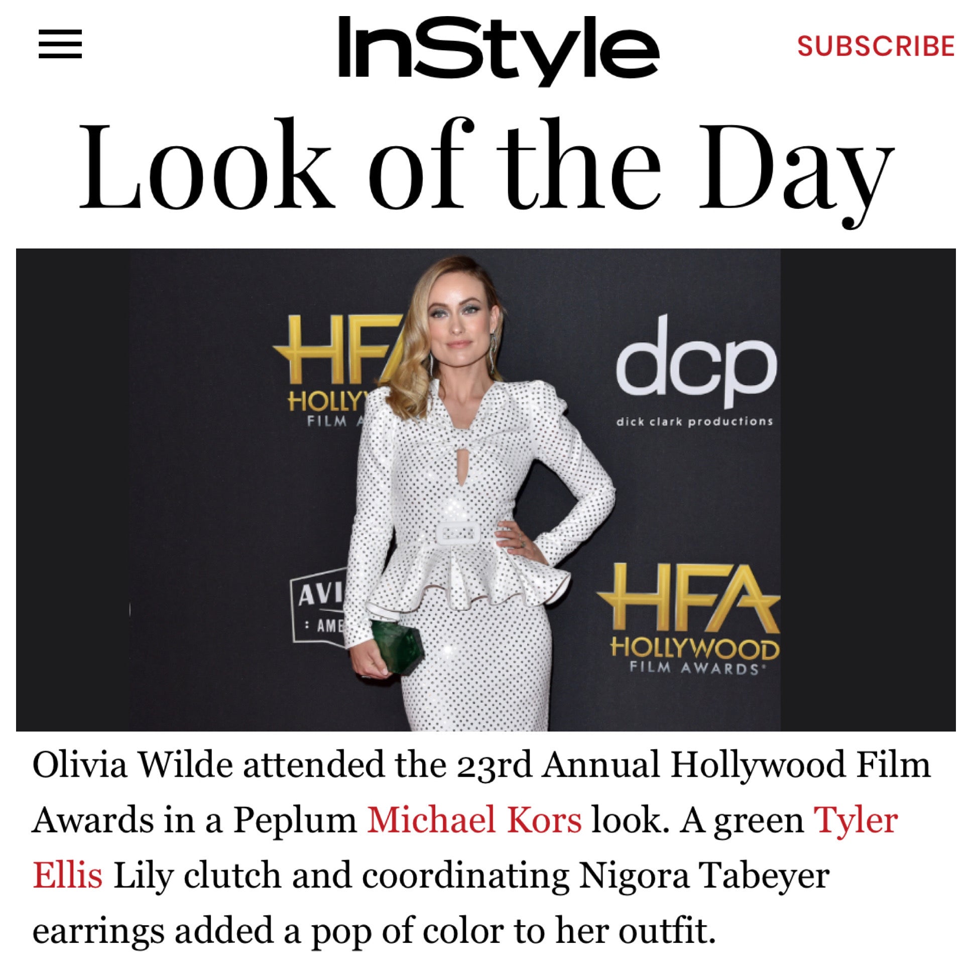 InStyle: Look of the Day - Olivia Wilde x The Lily Clutch