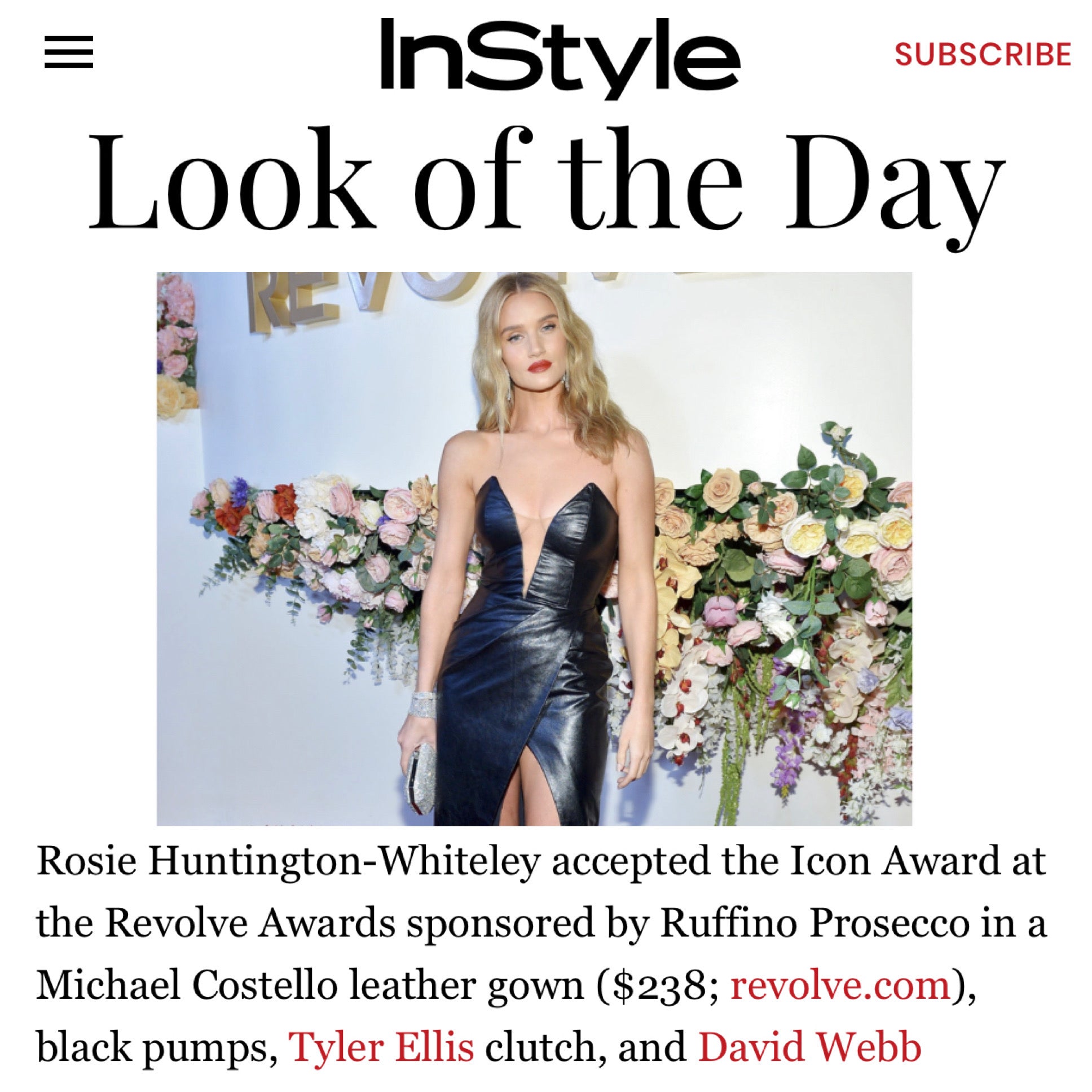 INSTYLE: Look of the Day - Rosie Huntington-Whiteley x The Perry Clutch