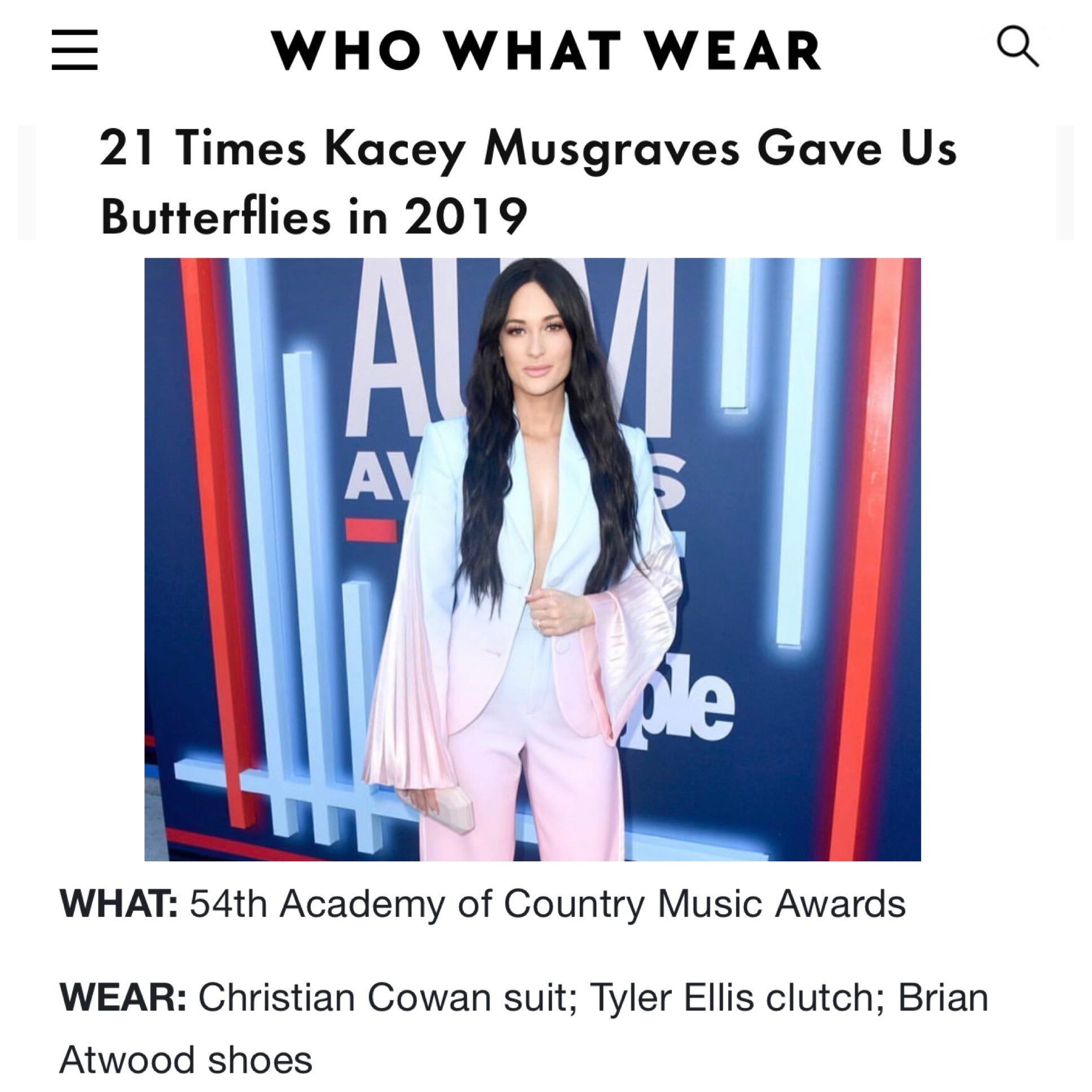 Who What Wear - 21 Times Kacey Musgraves Gave Us Butterflies in 2019
