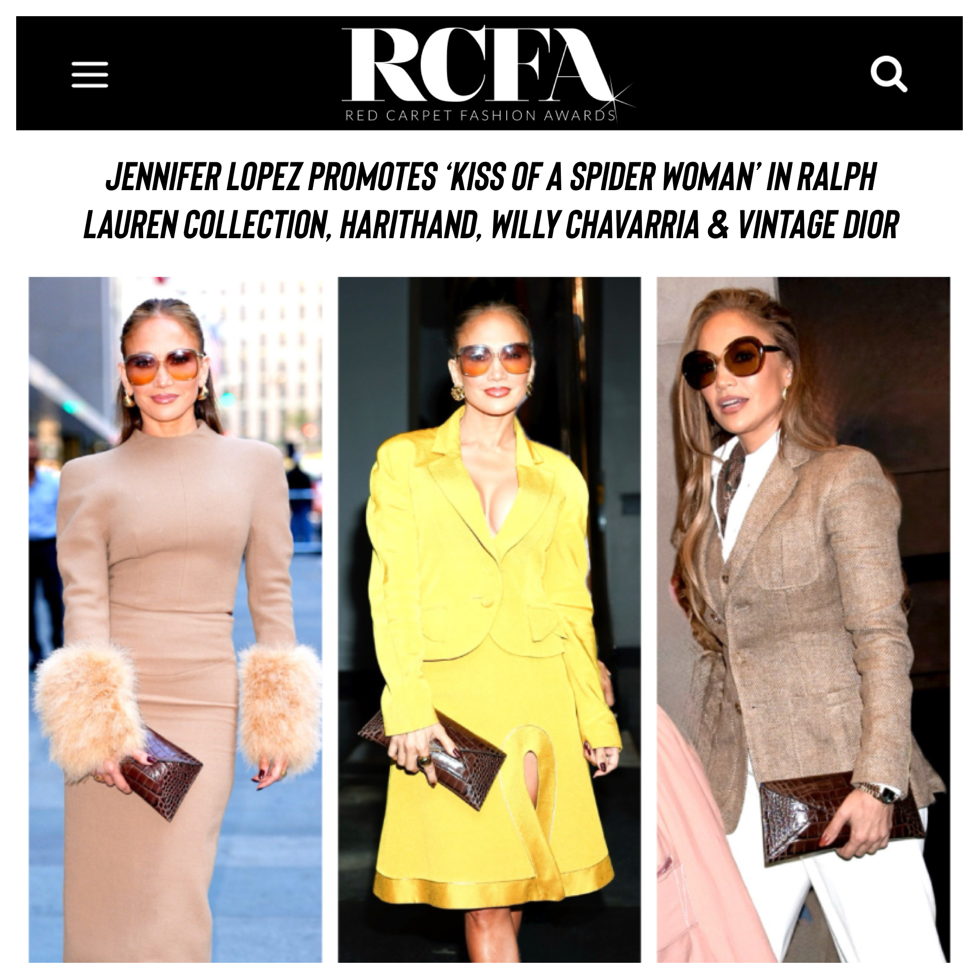Three In a Row! Jennifer Lopez carries our brand new Lee 'Lineage' Clutch in NYC