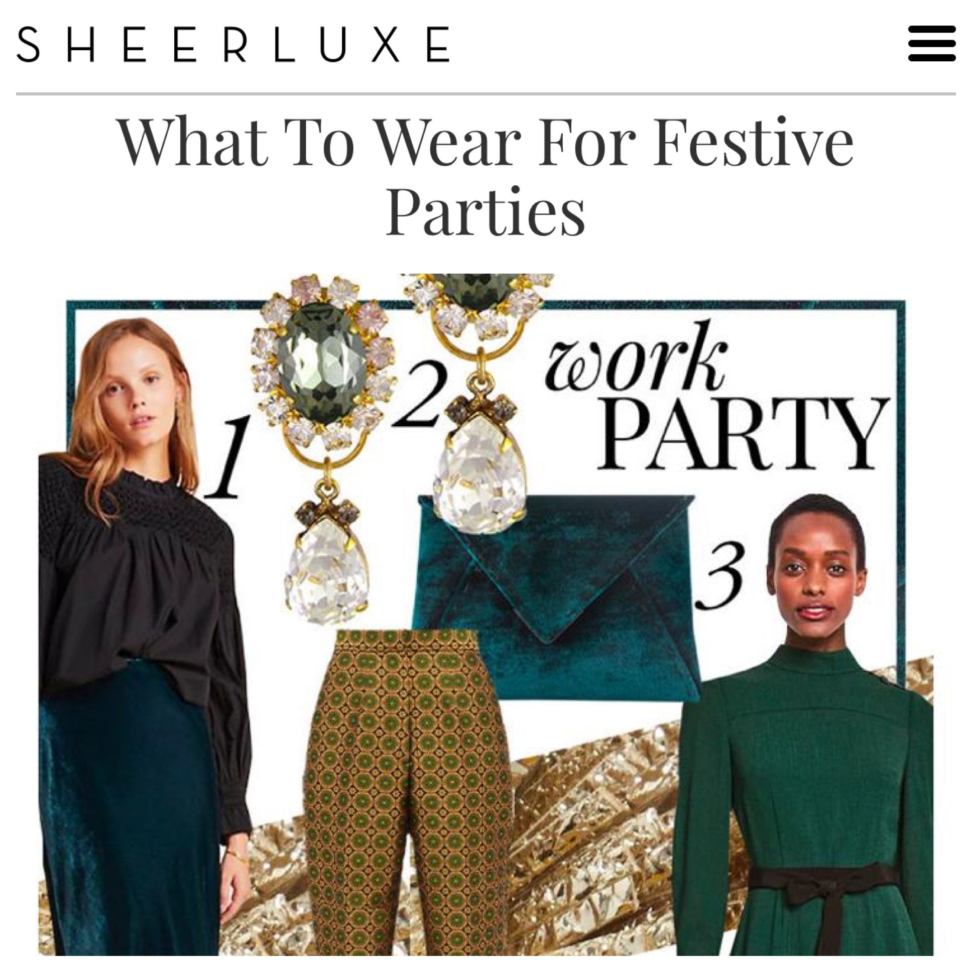 SheerLuxe Features our Signature Lee Pouchet: What to Wear for Festive Parties