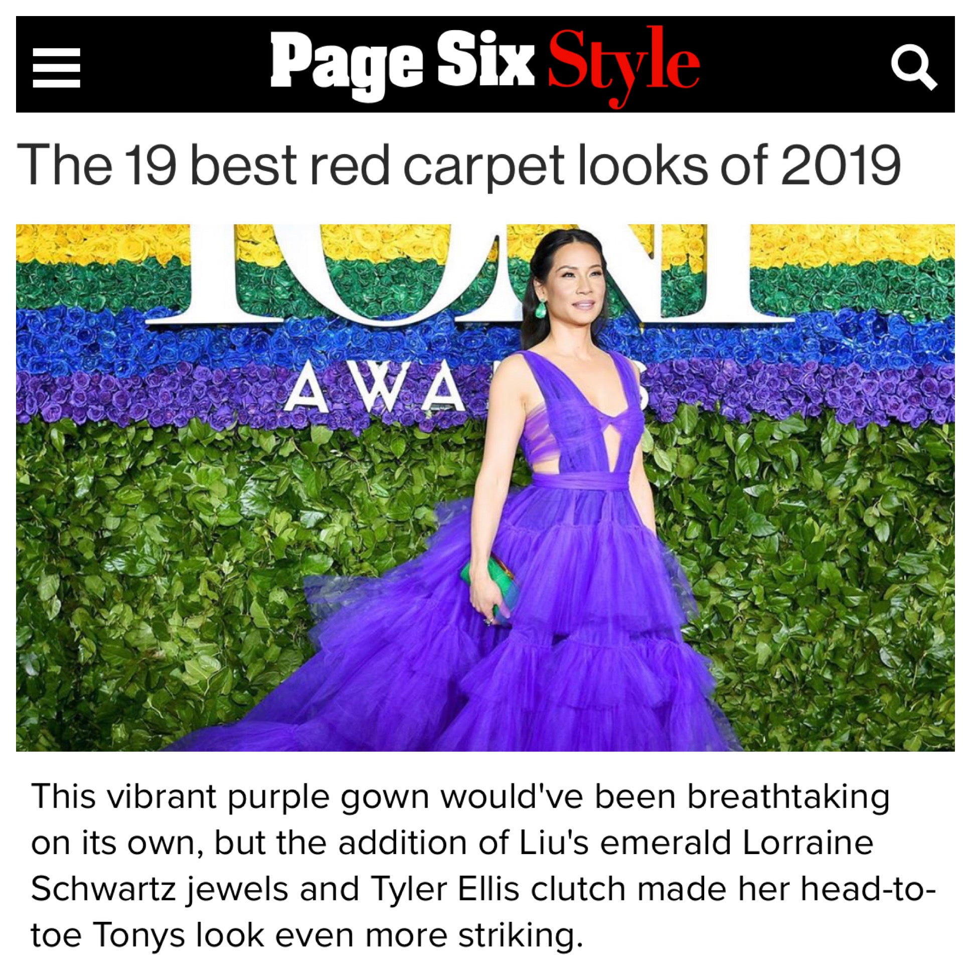 Page Six's Top 19 Looks of 2019: Lucy Liu x Anjuli Clutch