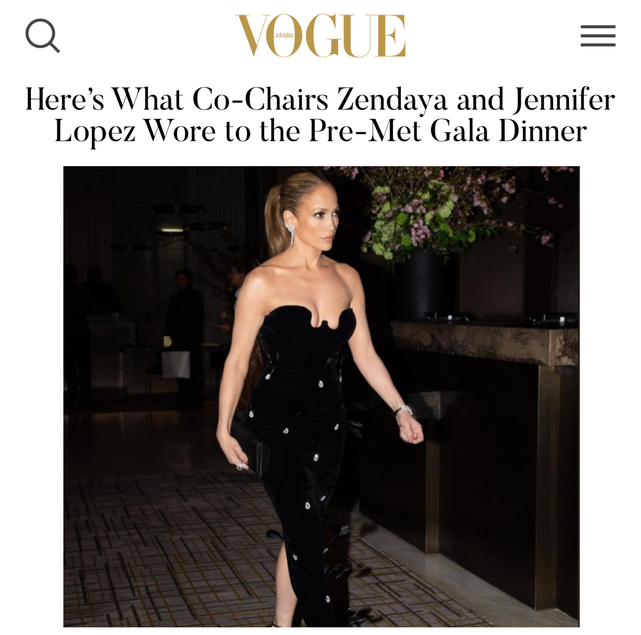Met Gala Co-chair Jennifer Lopez carries our Veronica Clutch to Anna Wintour's exclusive Night Before Dinner