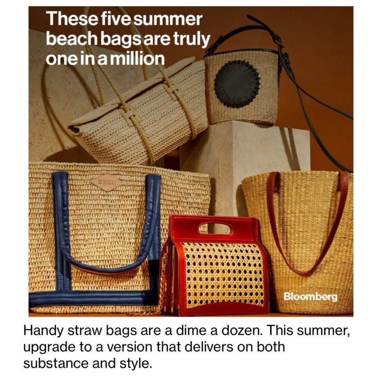 Bloomberg chooses our Stella Handbag in Cain Wicker as one of their most coveted beach bags of the summer