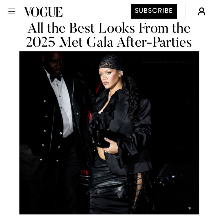 Rihanna chooses Tyler Ellis to complete her Met Gala after party look