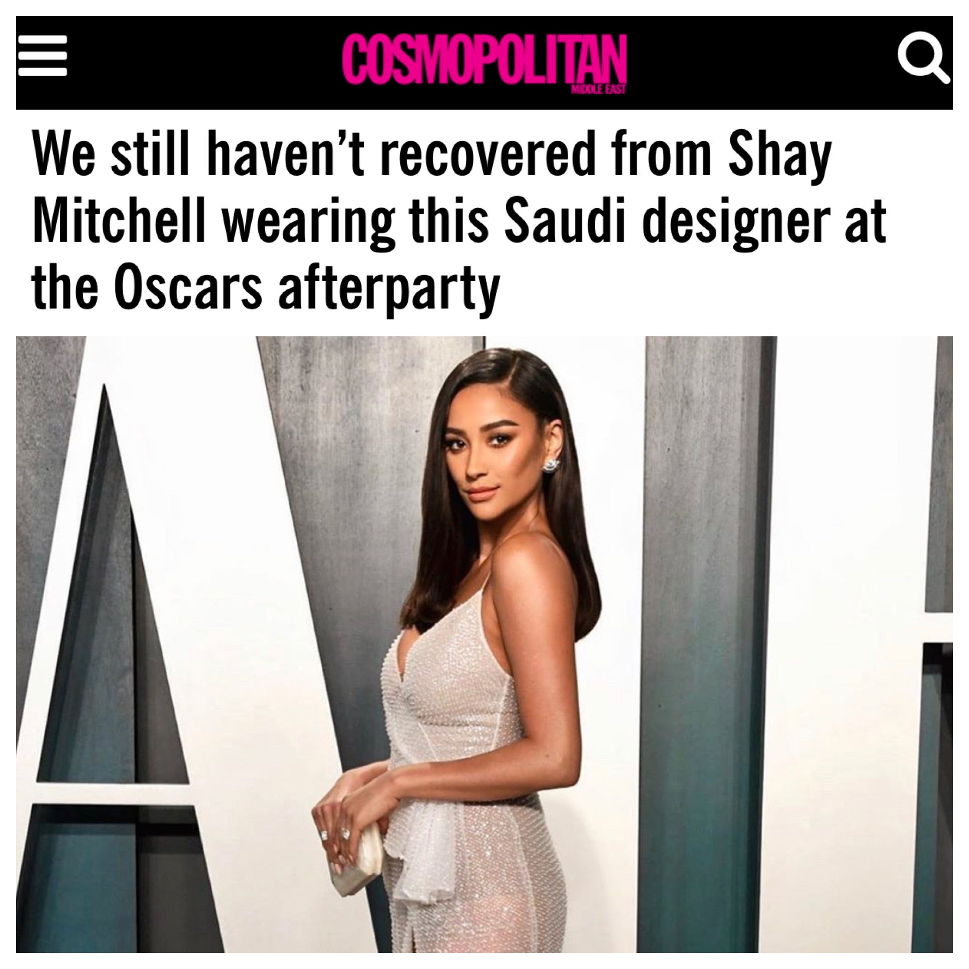 Shay Mitchell x The Perry Clutch x The Vanity Fair Oscar Party