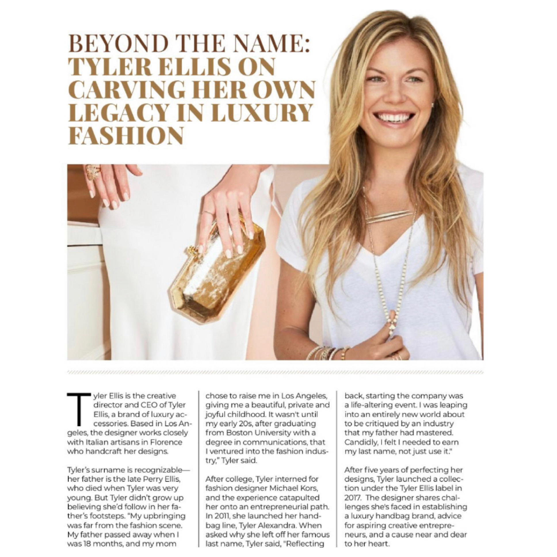 Artisan Joy Magazine delves into the BTS of building Tyler Ellis, a luxury brand, as an independent label