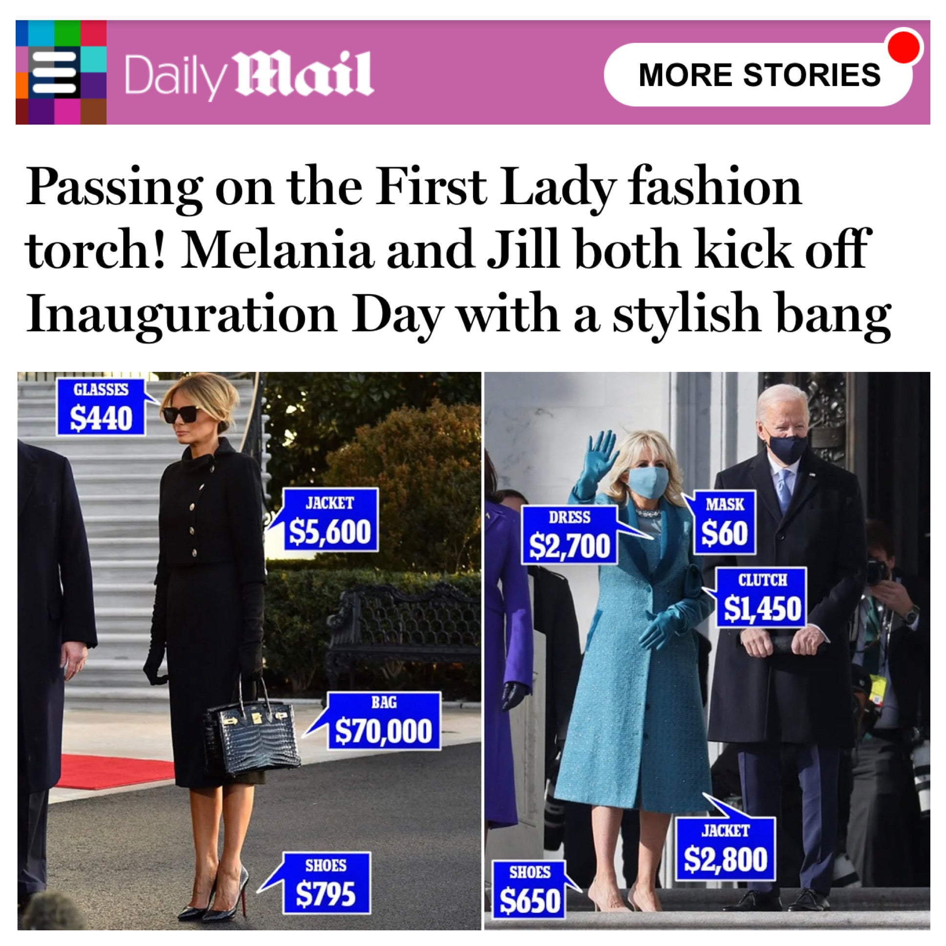 First Lady Dr. Jill Biden moves into the White House in Style carrying our custom dyed Aimee Clutch