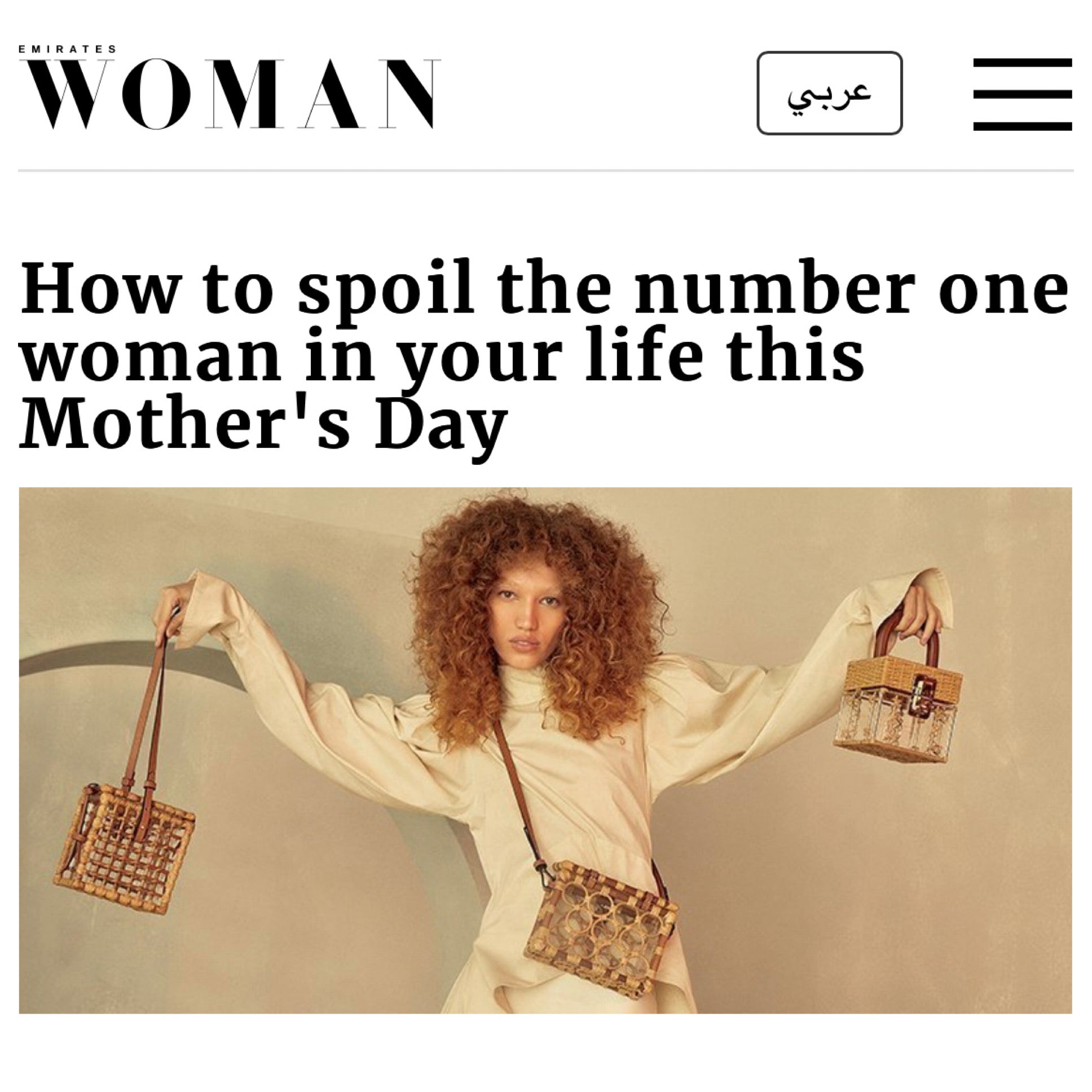 Emirates Woman features Tyler Ellis bags as Mother's Day musts!