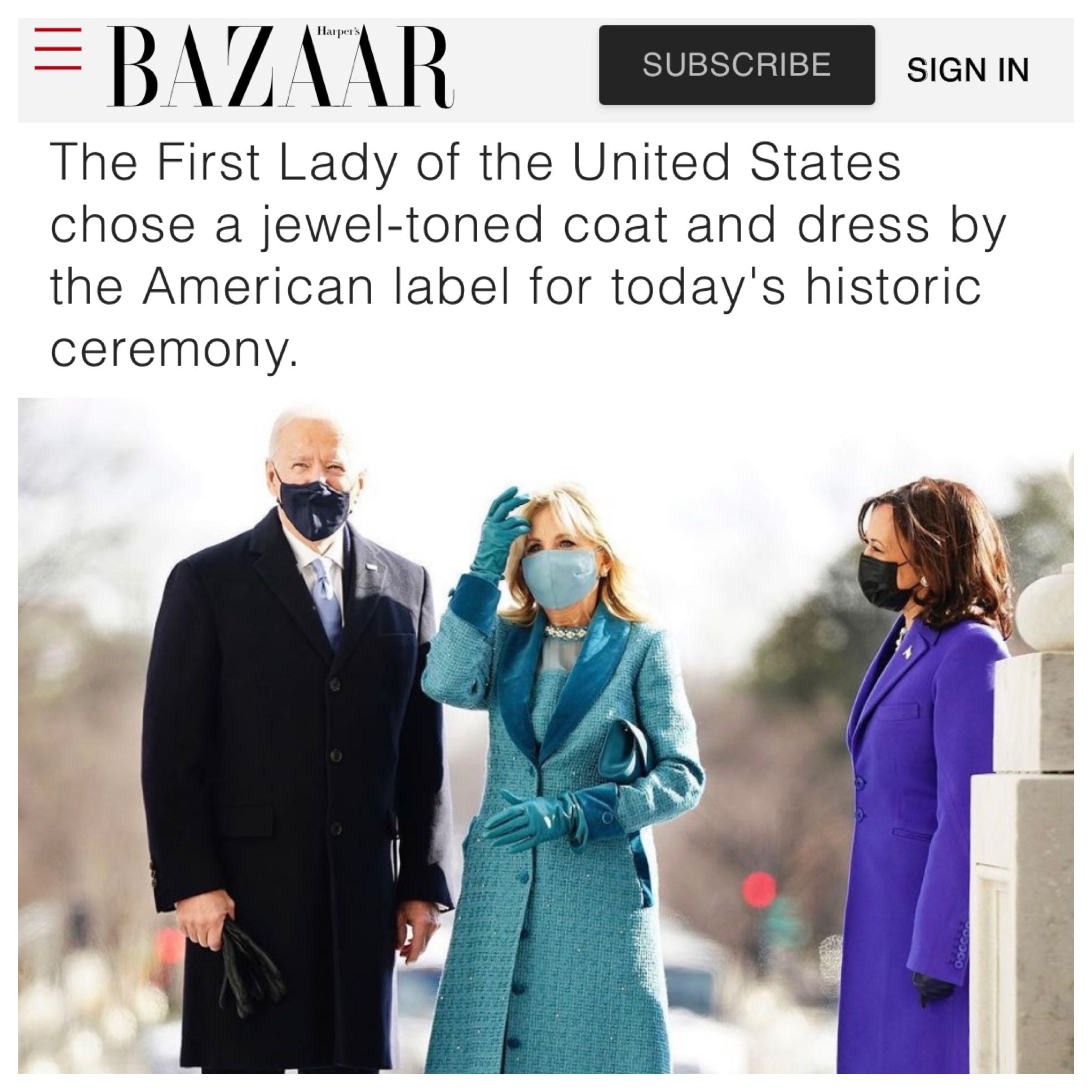 The First Lady Dr. Jill Biden carries our custom dyed Aimee Clutch  on Inauguration Day