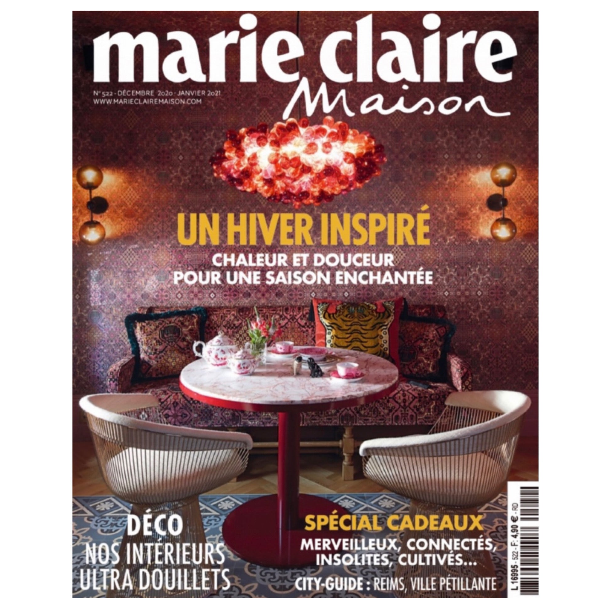 Our Stella Handbag in Kryptonite Python featured in moody still life in the Winter Edition of Marie Claire Maison Magazine
