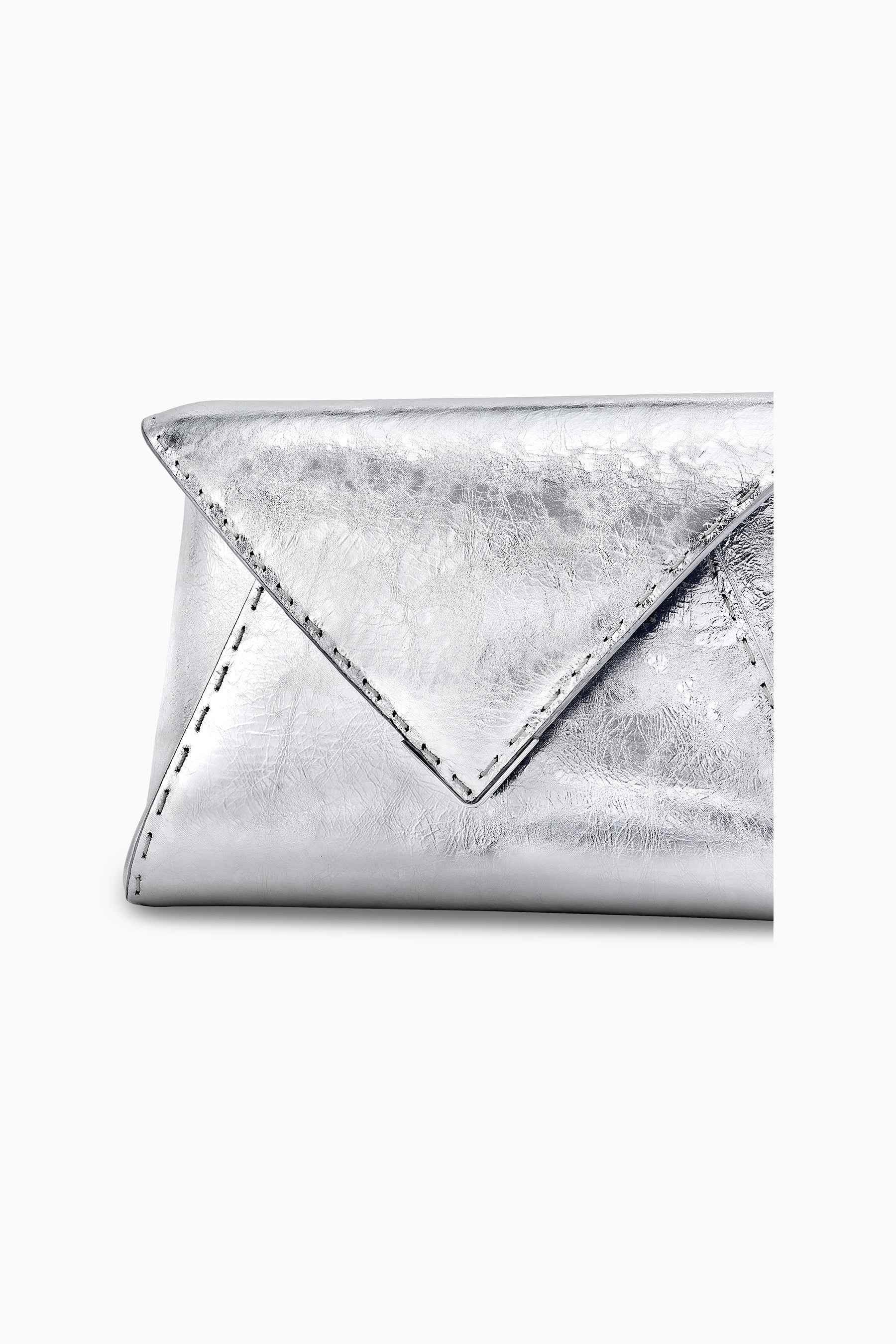 アクセサリー Leitch Silver Evening Clutch Bag - Designer Lee Pouchet Clutch | Tyler Ellis