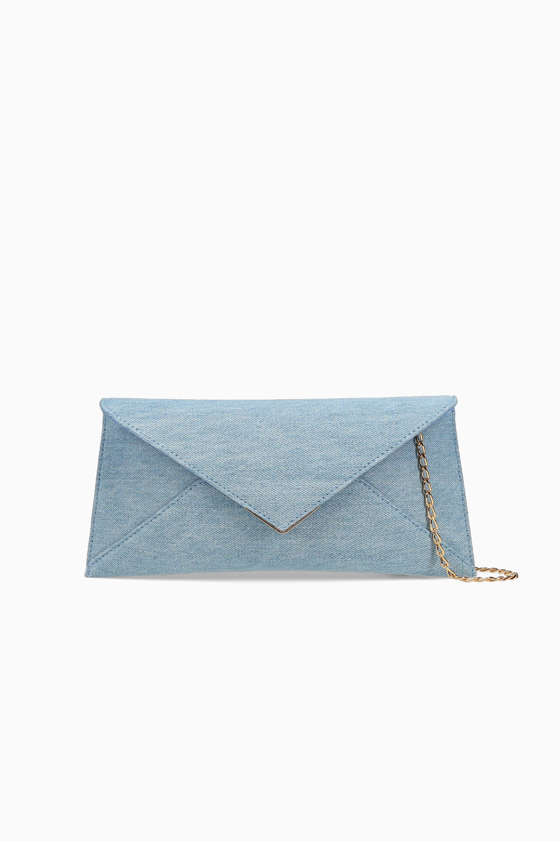Denim Luxury East-West Designer Crossbody Clutch Bag | Tyler Ellis