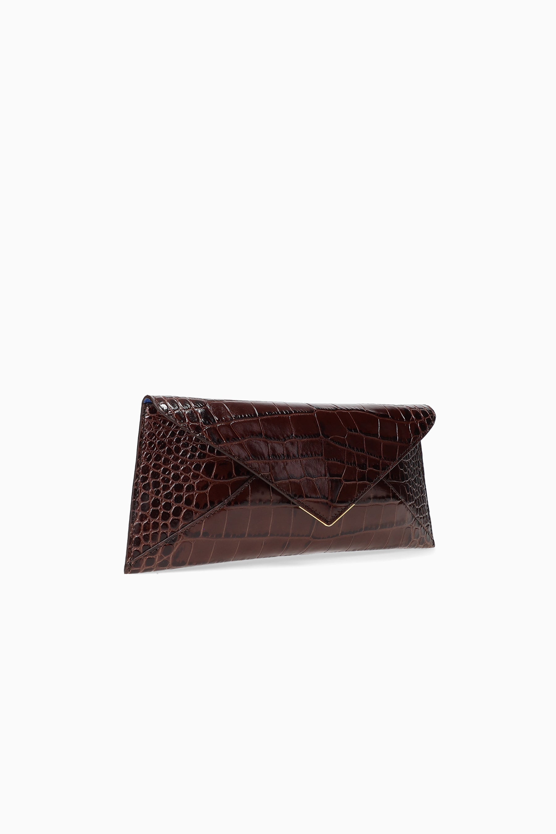 Luxury Brown East-West Designer Crossbody Clutch Bag | Tyler Ellis