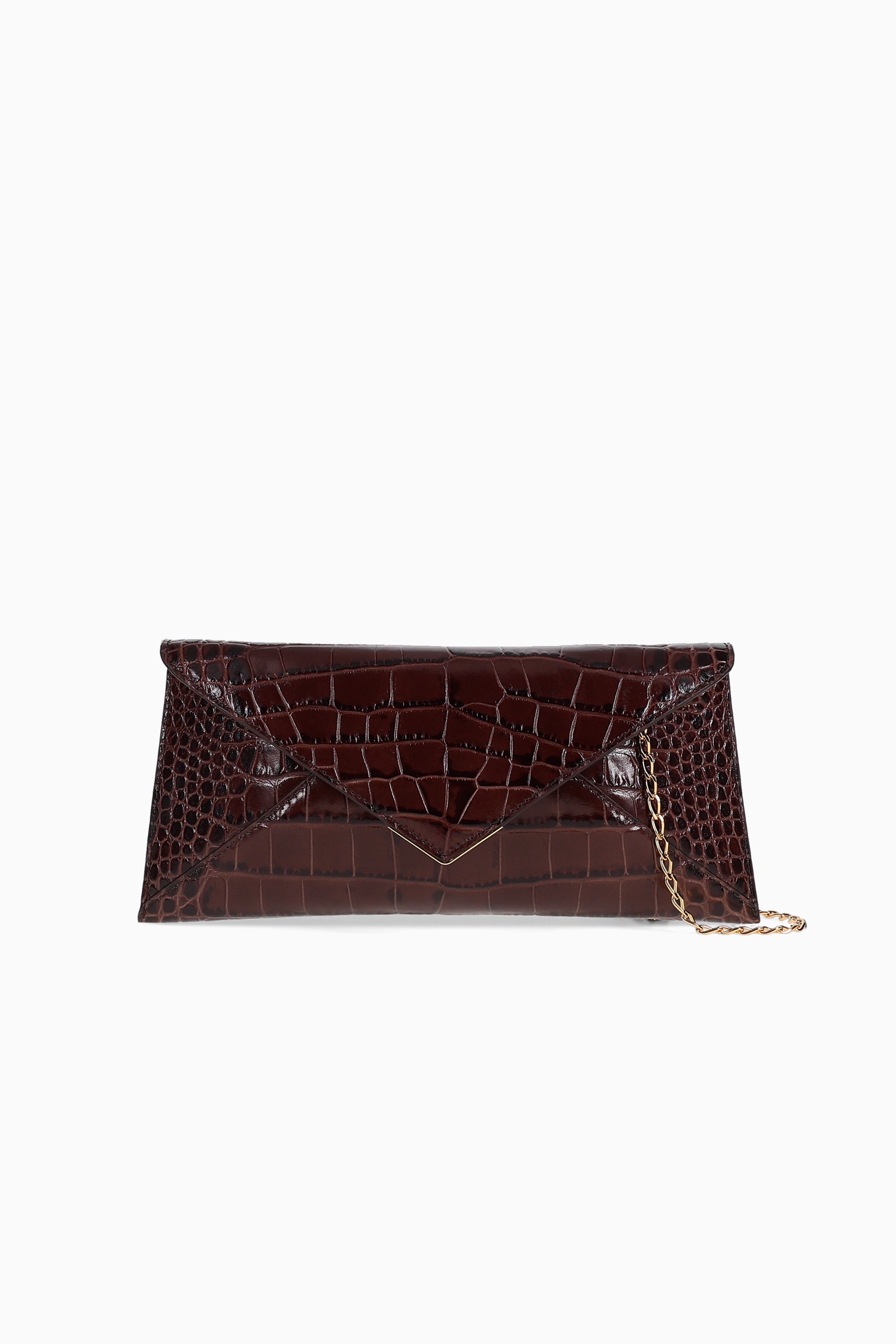 Luxury Brown East-West Designer Crossbody Clutch Bag | Tyler Ellis