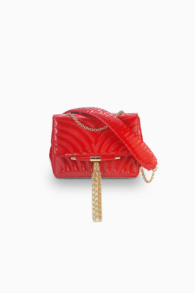 Luxury Designer Red Patent Leather Crossbody Bag | Tyler Ellis display picture 2