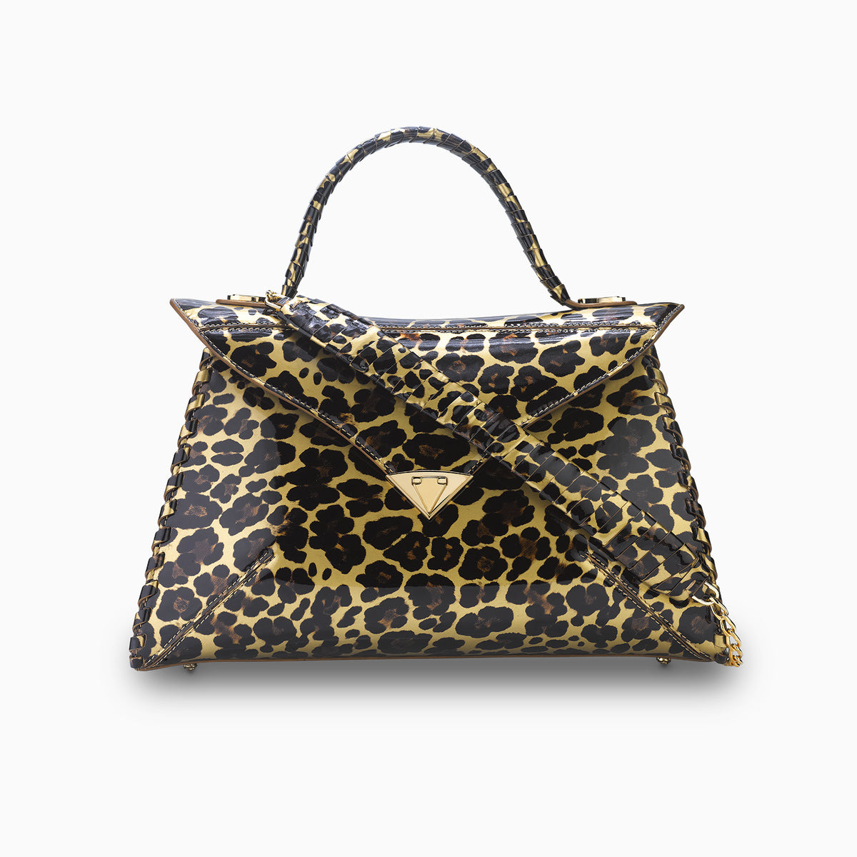 Leopard Luxury Designer Leather Top Handle Shoulder Bag 